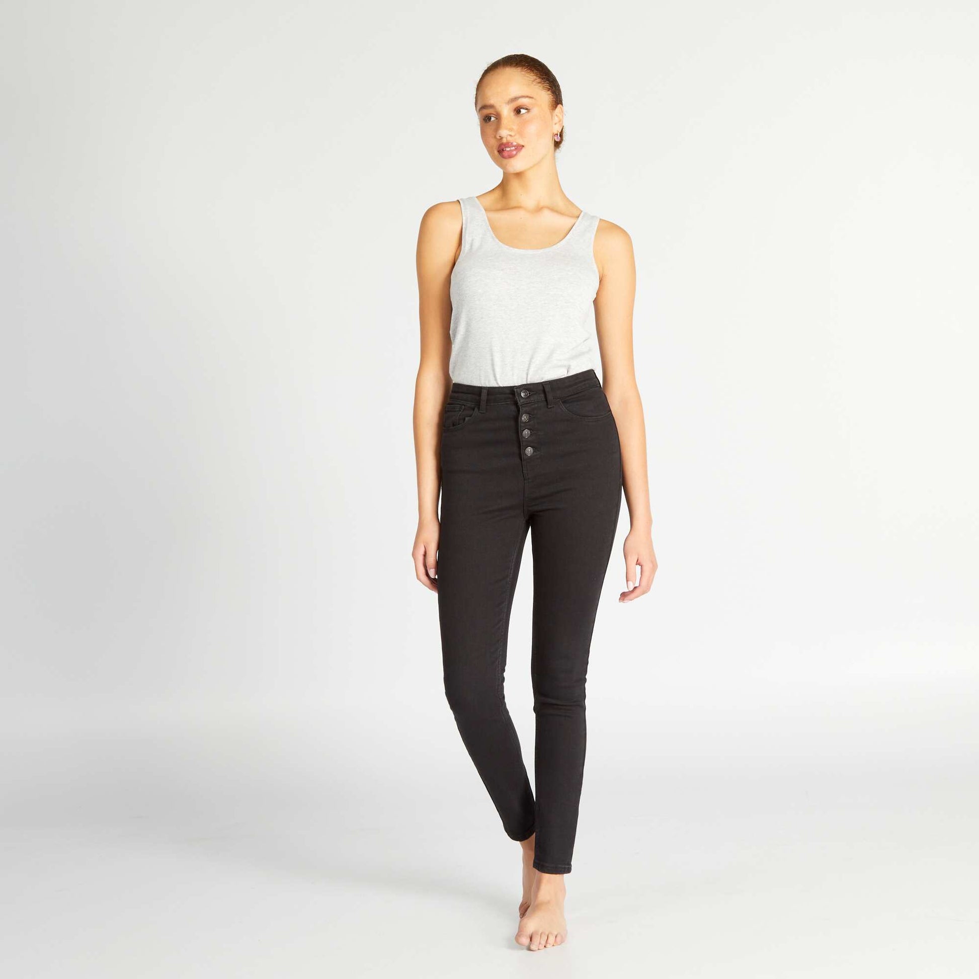 Jean skinny taille haute NOIR