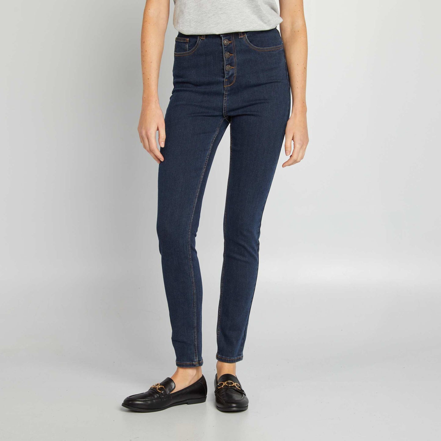 Jean skinny taille haute BLEU