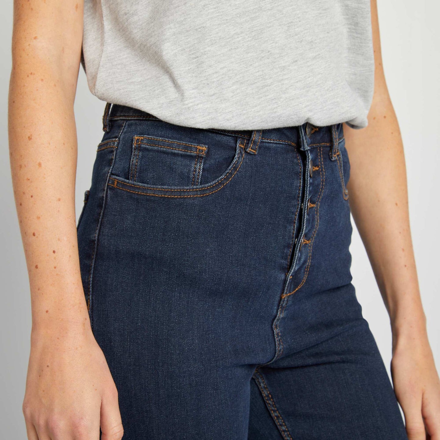 Jean skinny taille haute BLEU