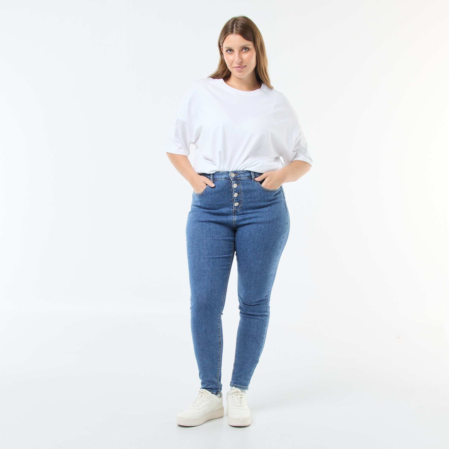 Pantalon skinny stretch - 5 poches - L30 STONE