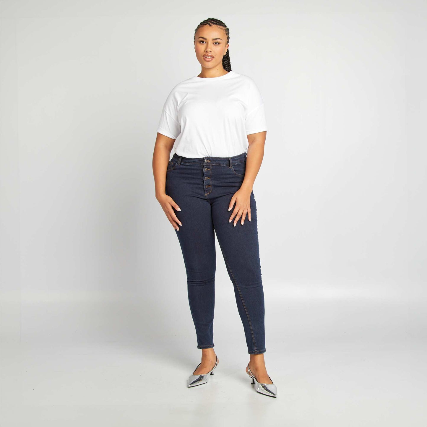 Pantalon skinny stretch - 5 poches - L30 BRUT