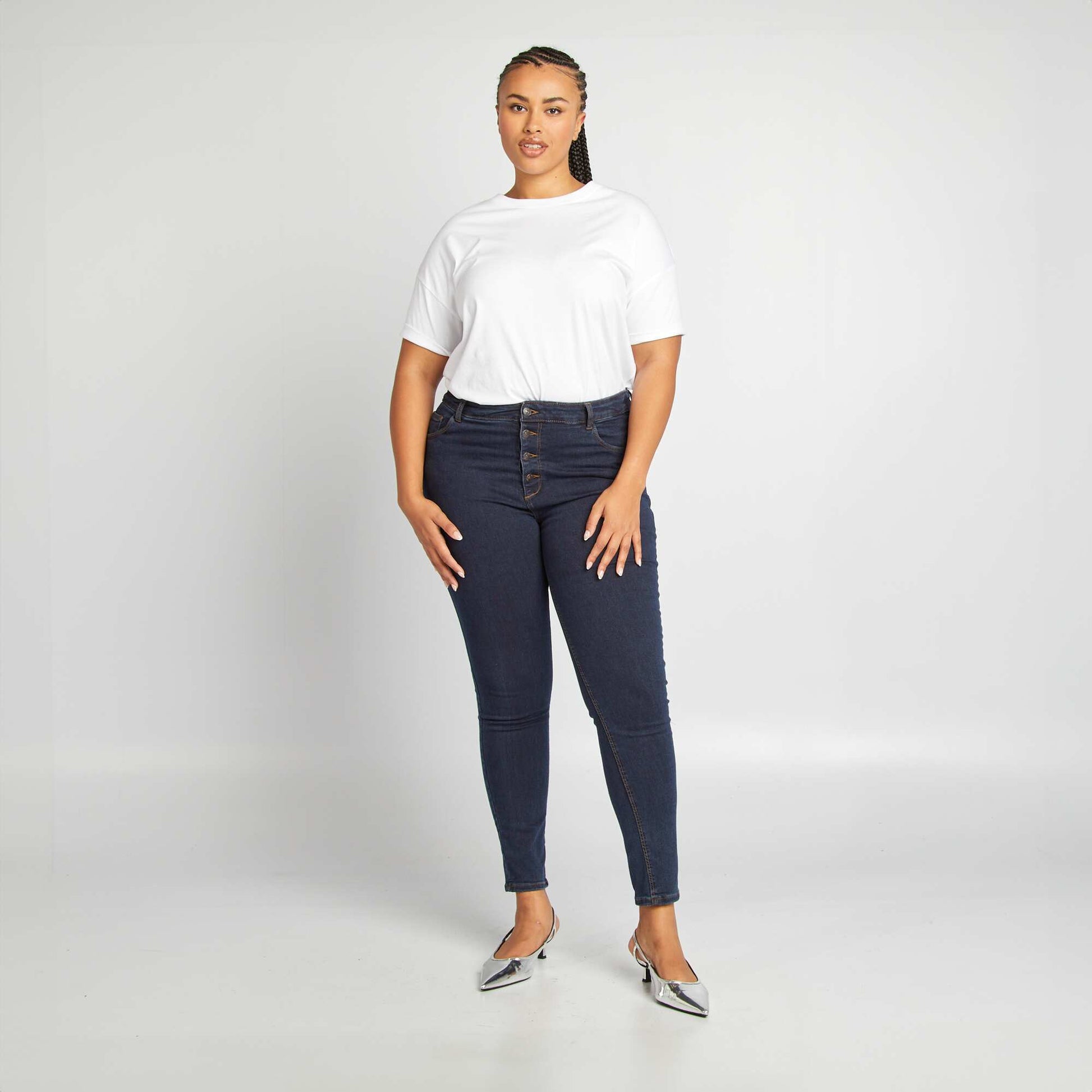 Pantalon skinny stretch - 5 poches - L30 BRUT