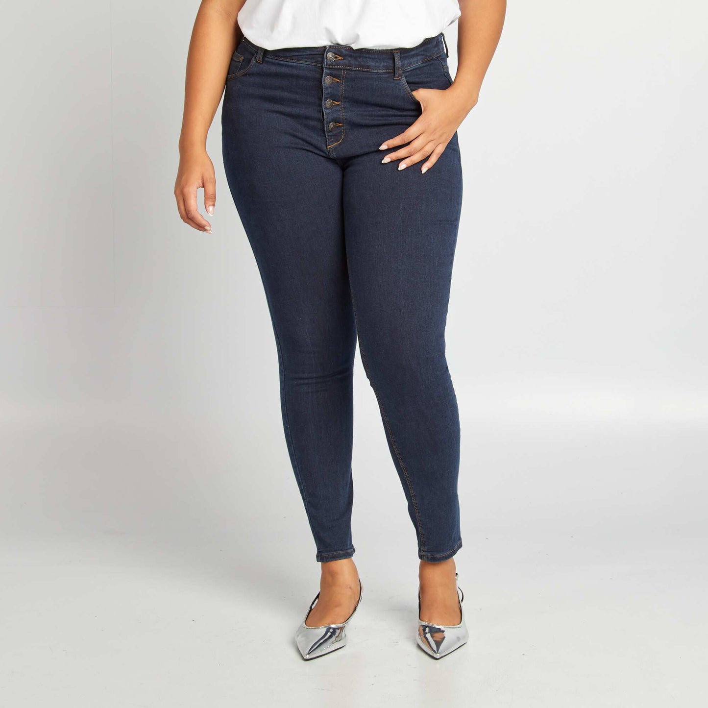 Pantalon skinny stretch - 5 poches - L30 BRUT