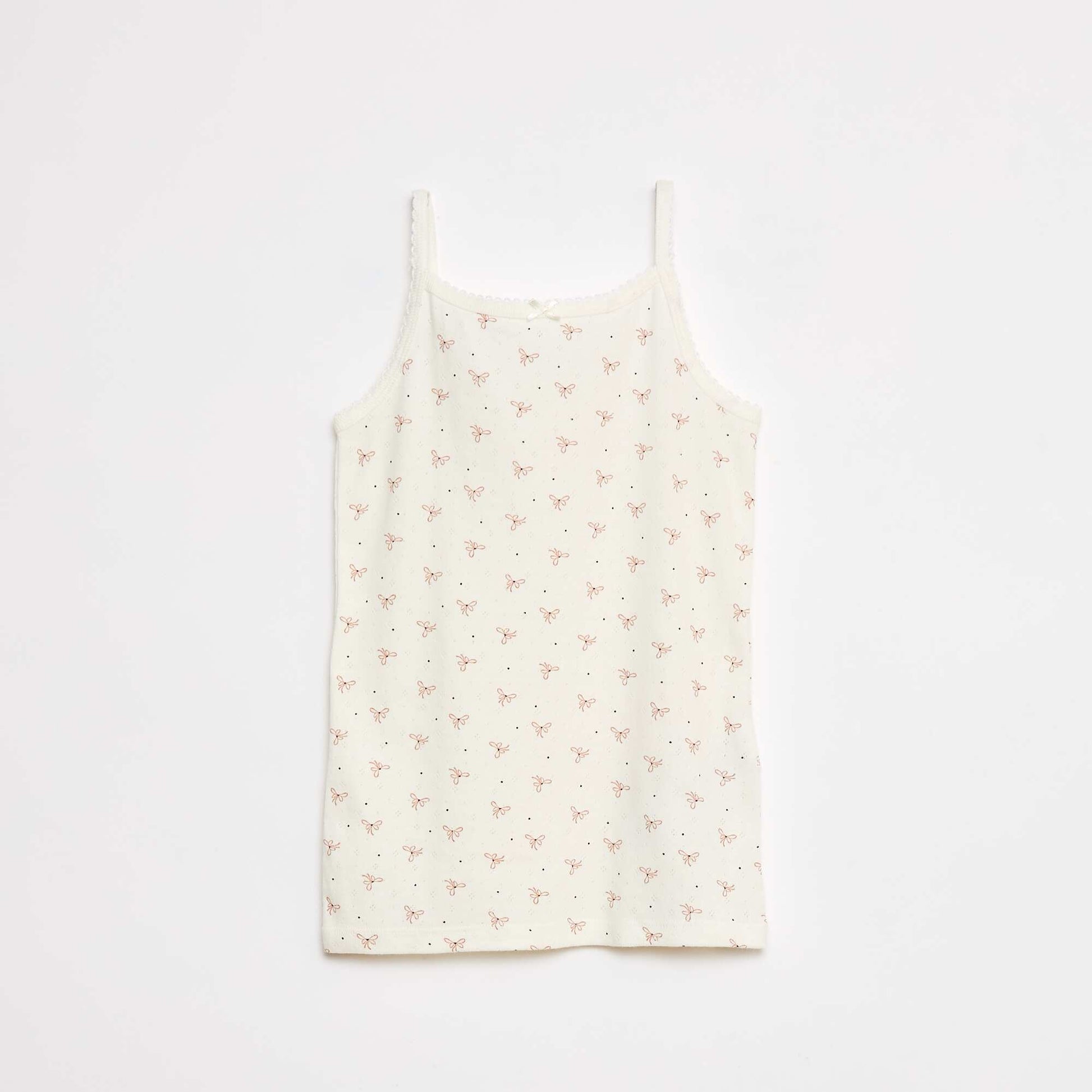 Lot de 3 débardeurs en maille pointelle BLANC
