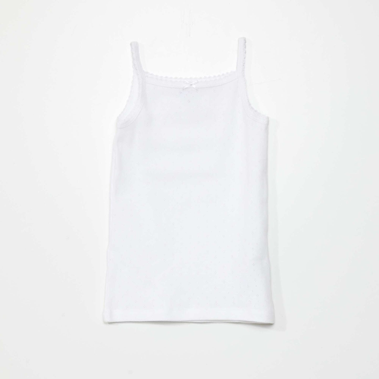 Lot de 3 débardeurs en maille pointelle BLANC/GRIS