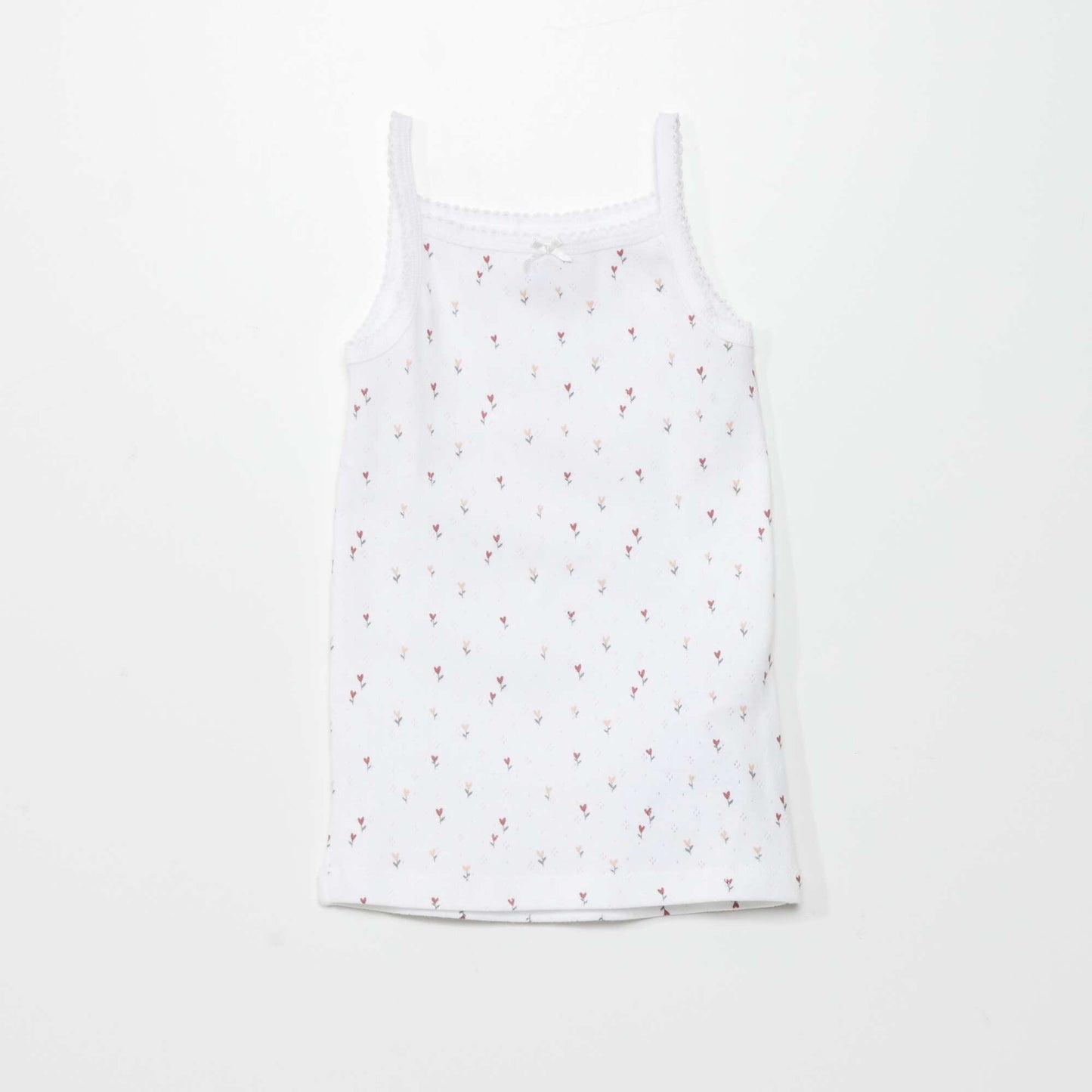 Lot de 3 débardeurs en maille pointelle BLANC/GRIS