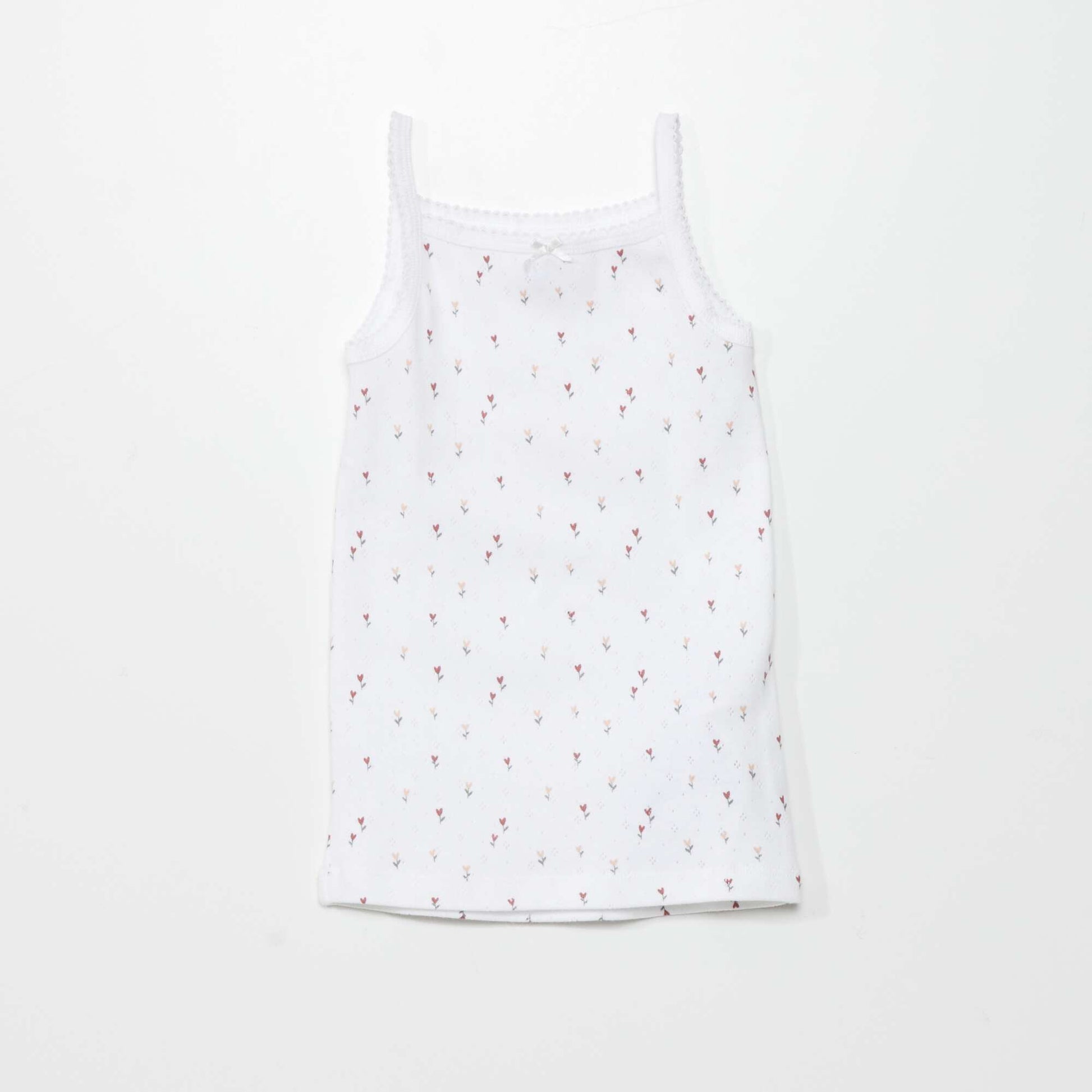 Lot de 3 débardeurs en maille pointelle BLANC/GRIS