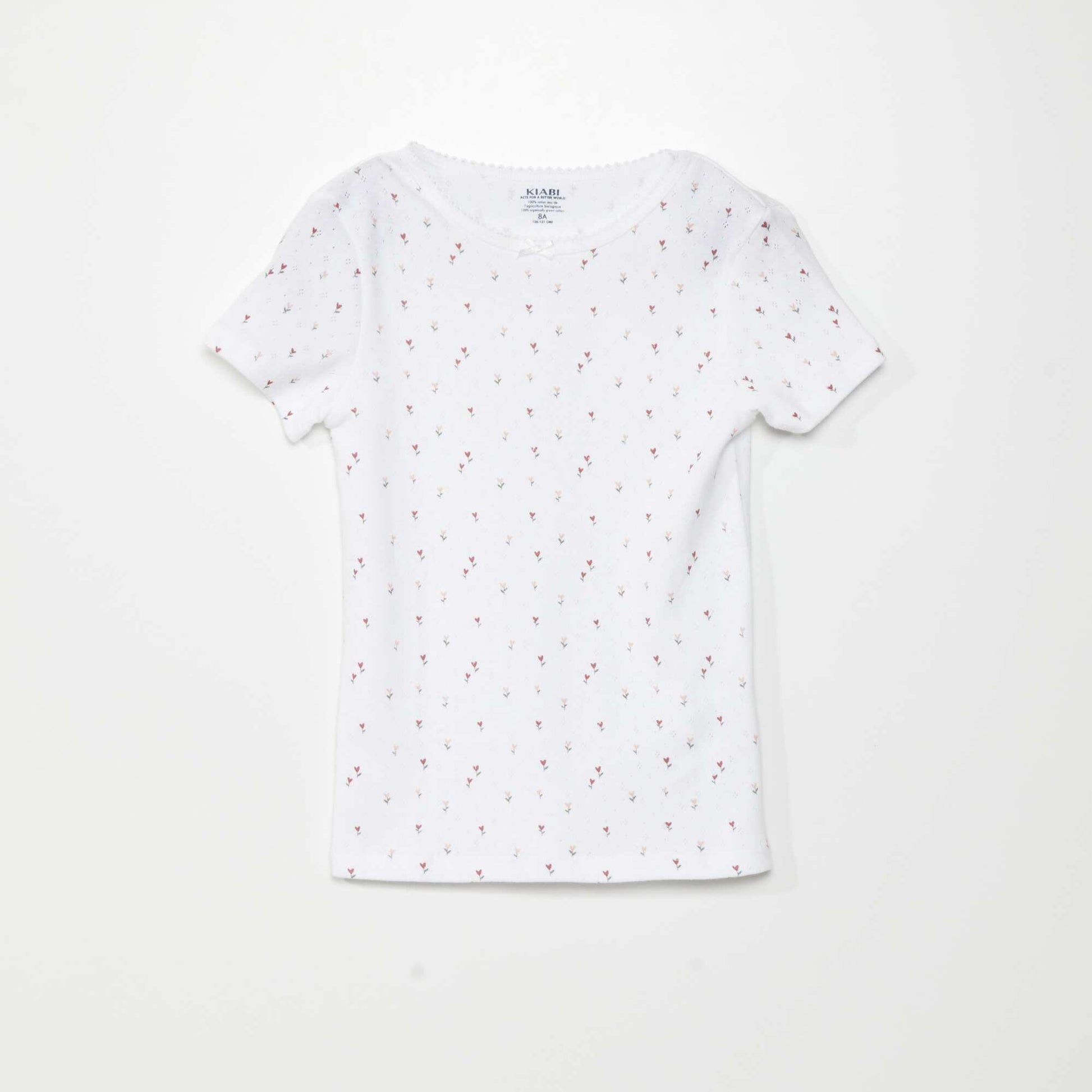 Lot de 3 t-shirts en maille pointelle BLANC/GRIS