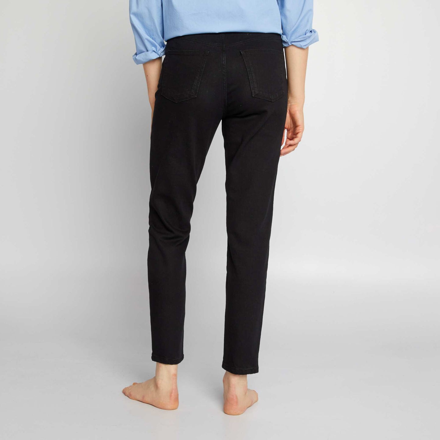 Pantalon slim en denim - L30 NOIR