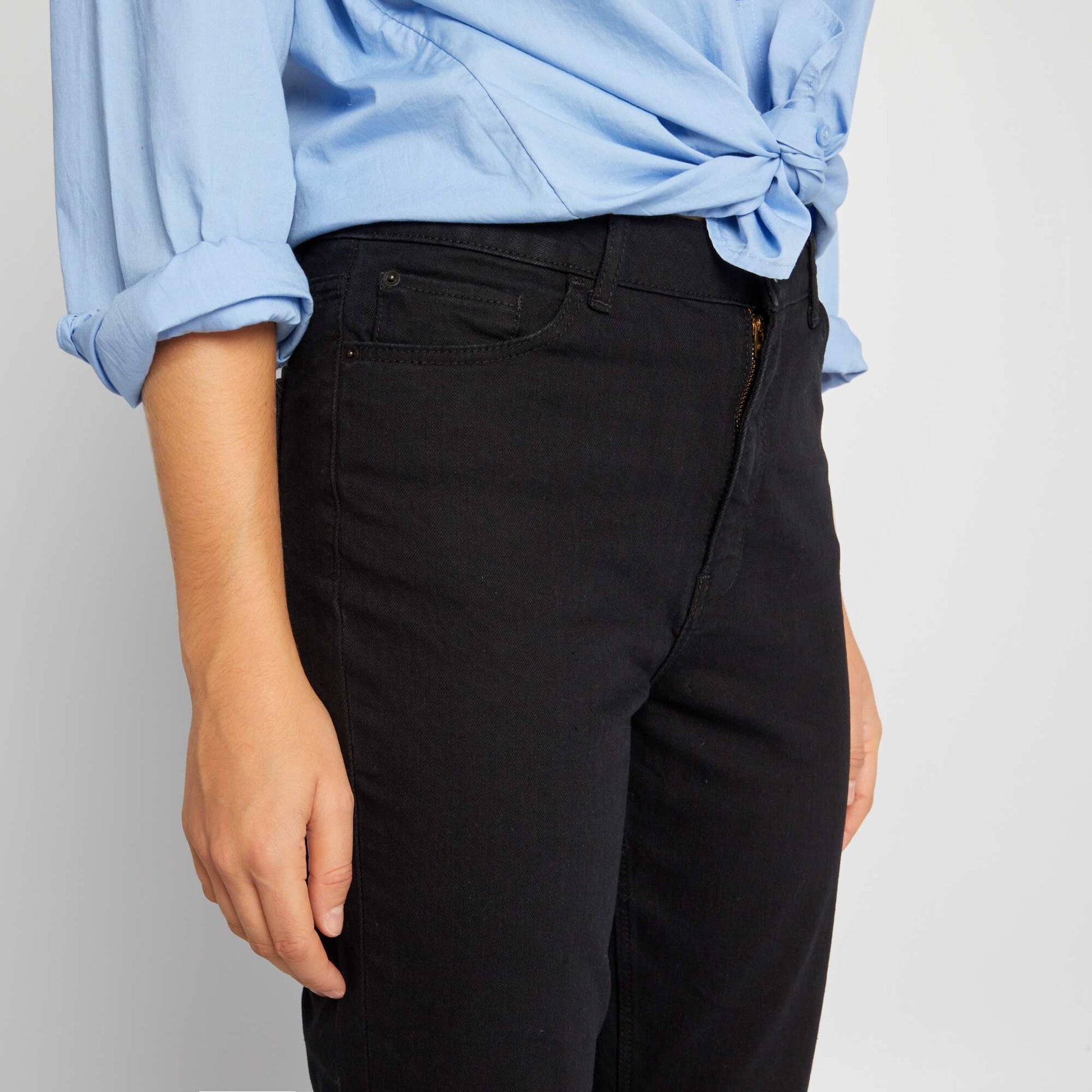 Pantalon slim en denim - L30 NOIR