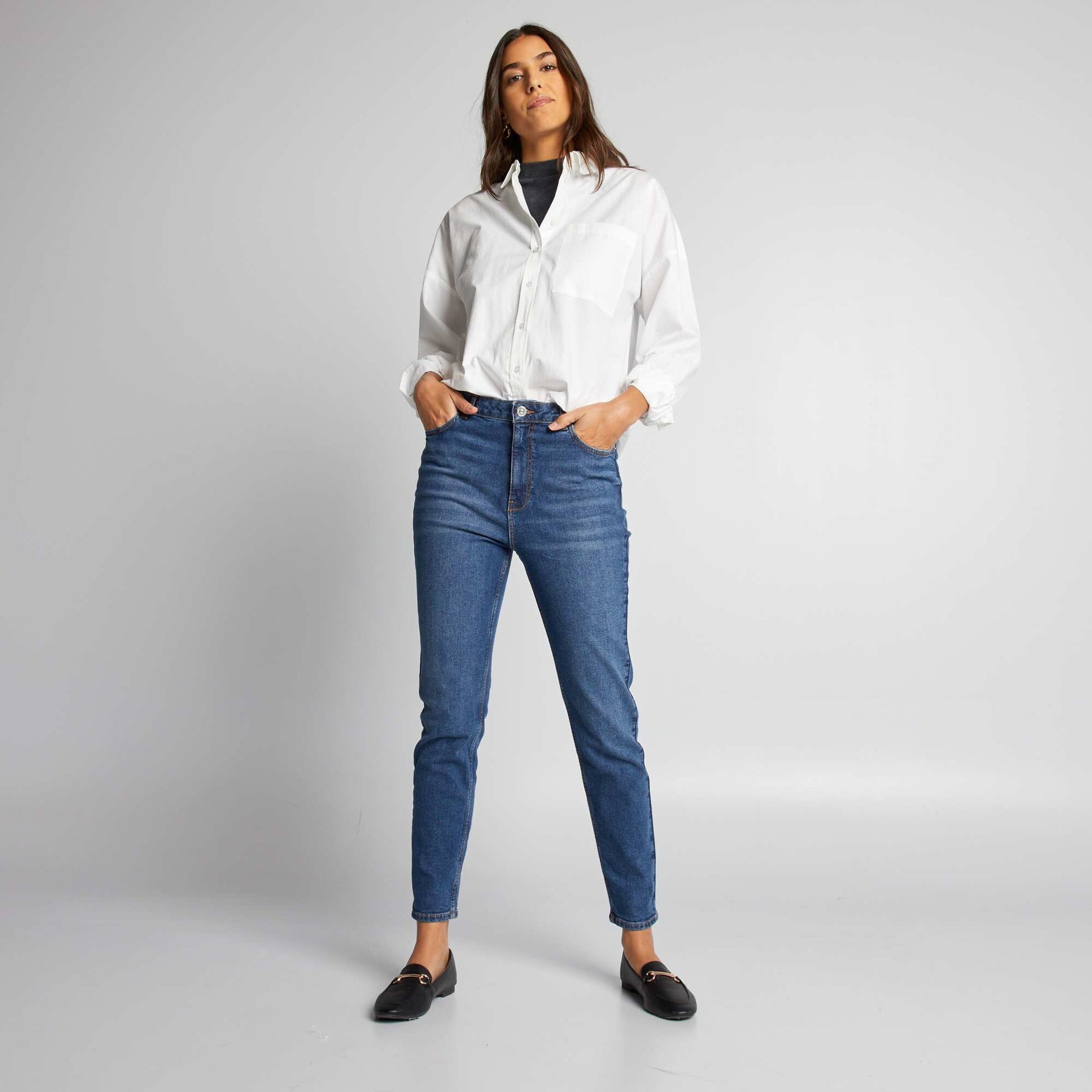 Pantalon slim en denim - L30 STONE