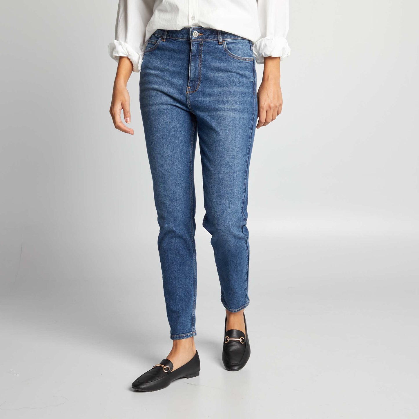 Pantalon slim en denim - L30 STONE