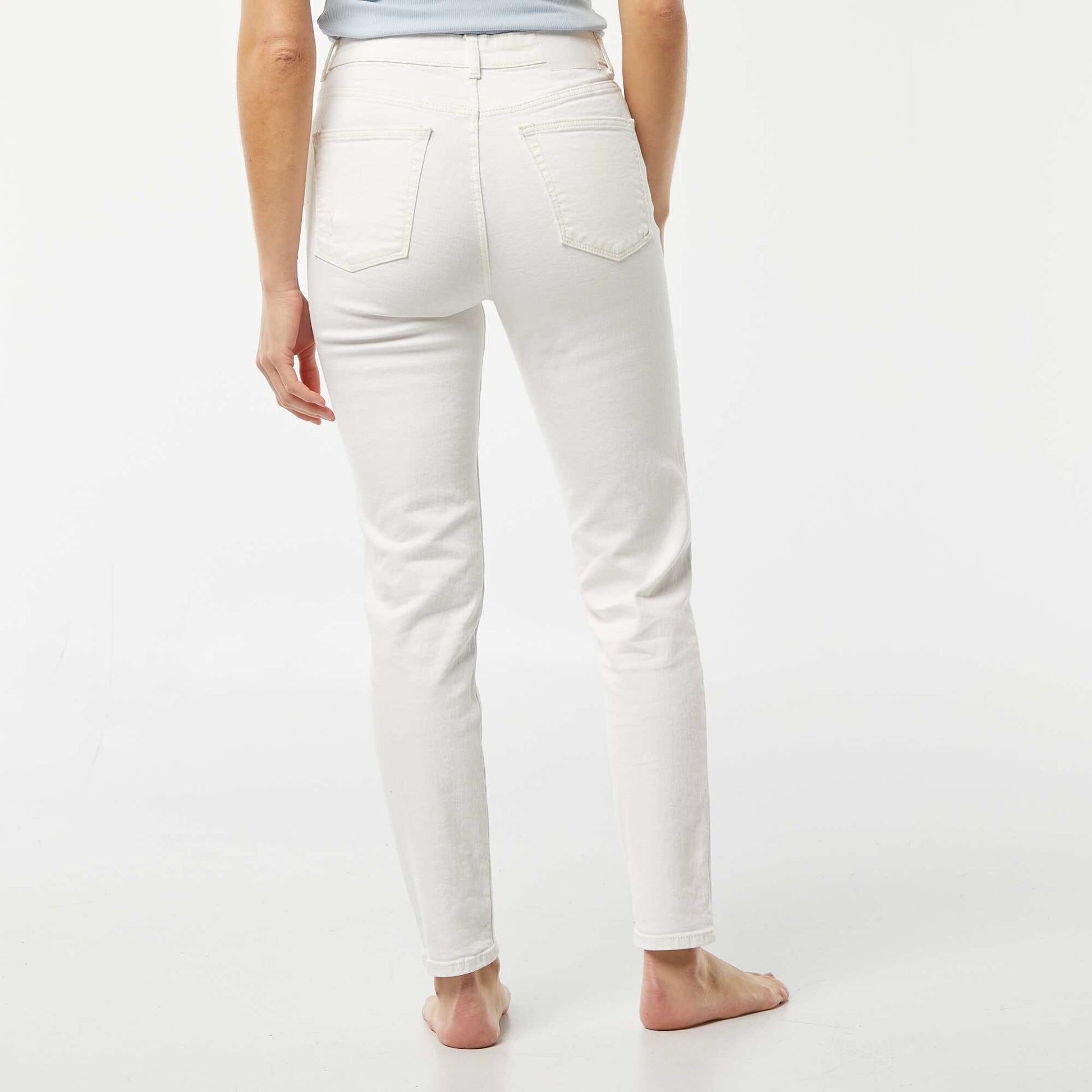 Pantalon slim en denim - L30 BLANC