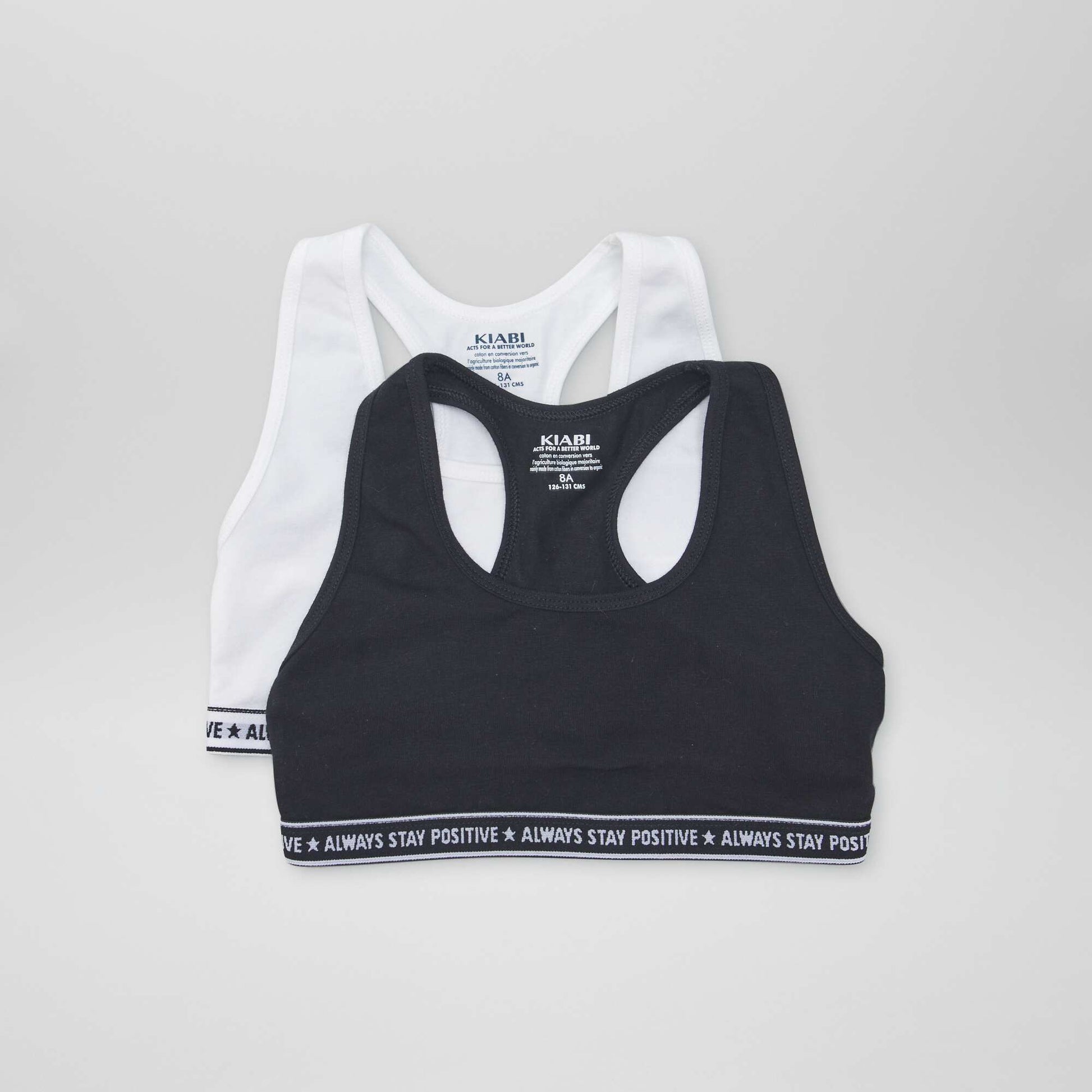 Brassière de sport NOIR/BLANC