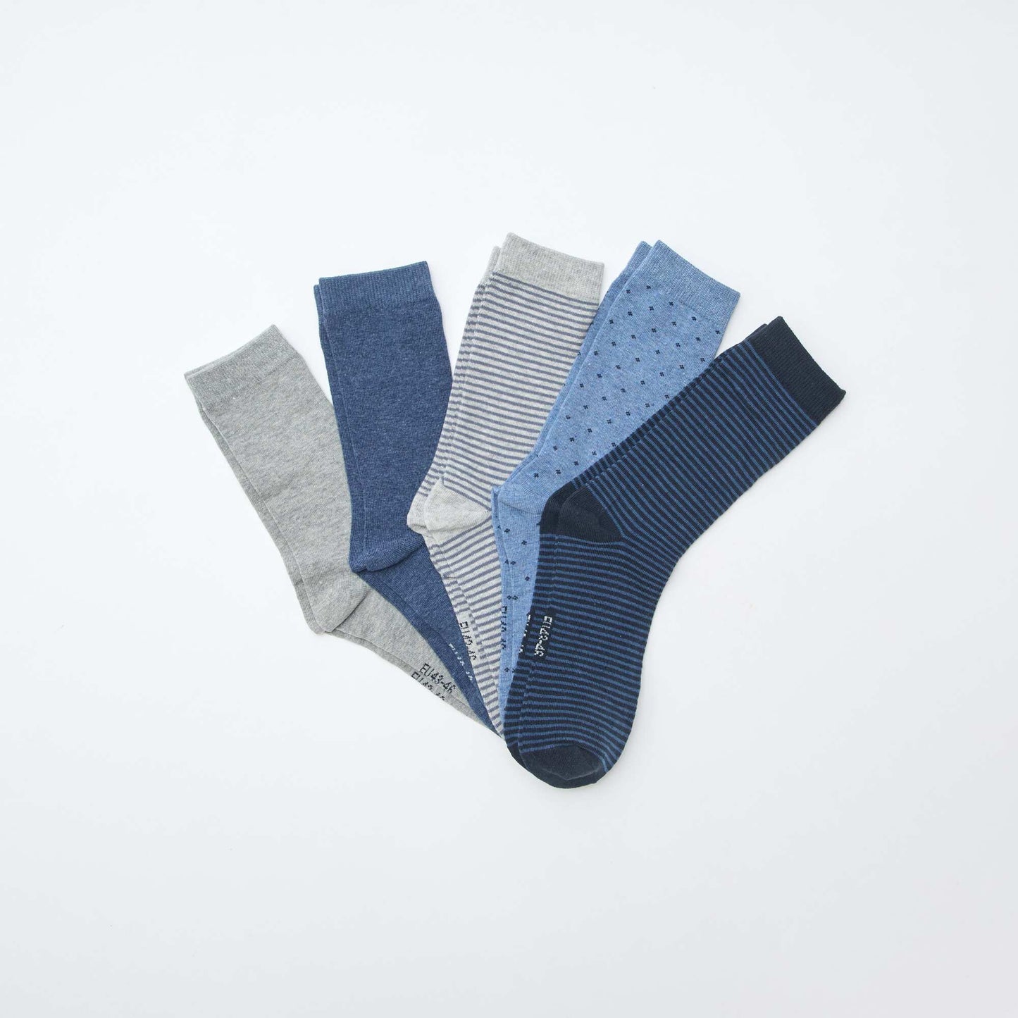 Lot de 5 paires de chaussettes fantaisies BLEU