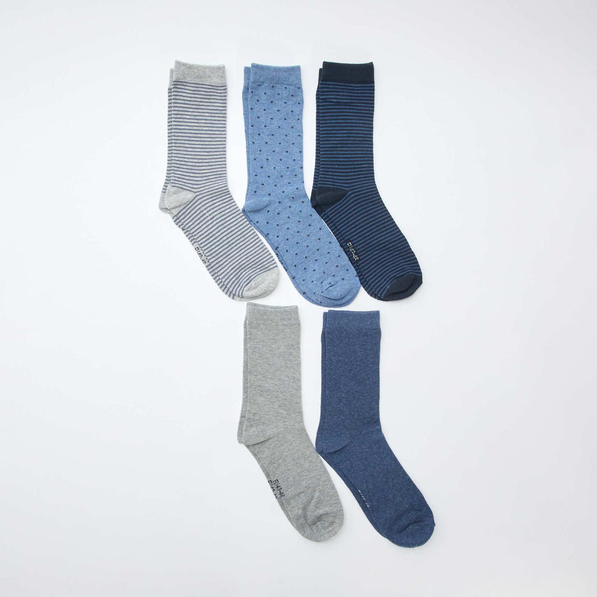 Lot de 5 paires de chaussettes fantaisies BLEU
