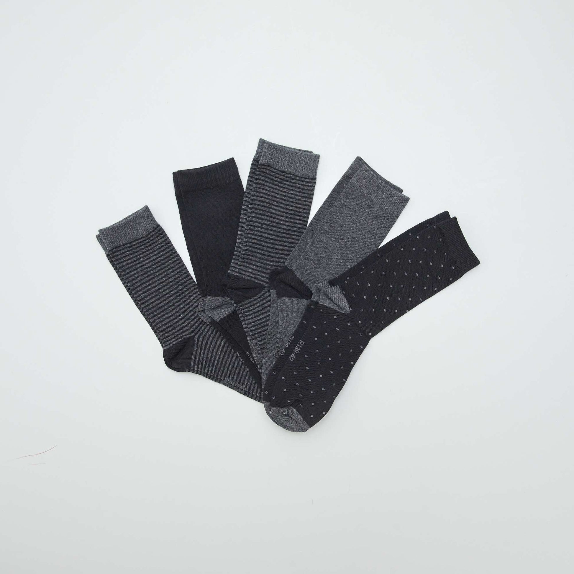 Lot de 5 paires de chaussettes fantaisies NOIR