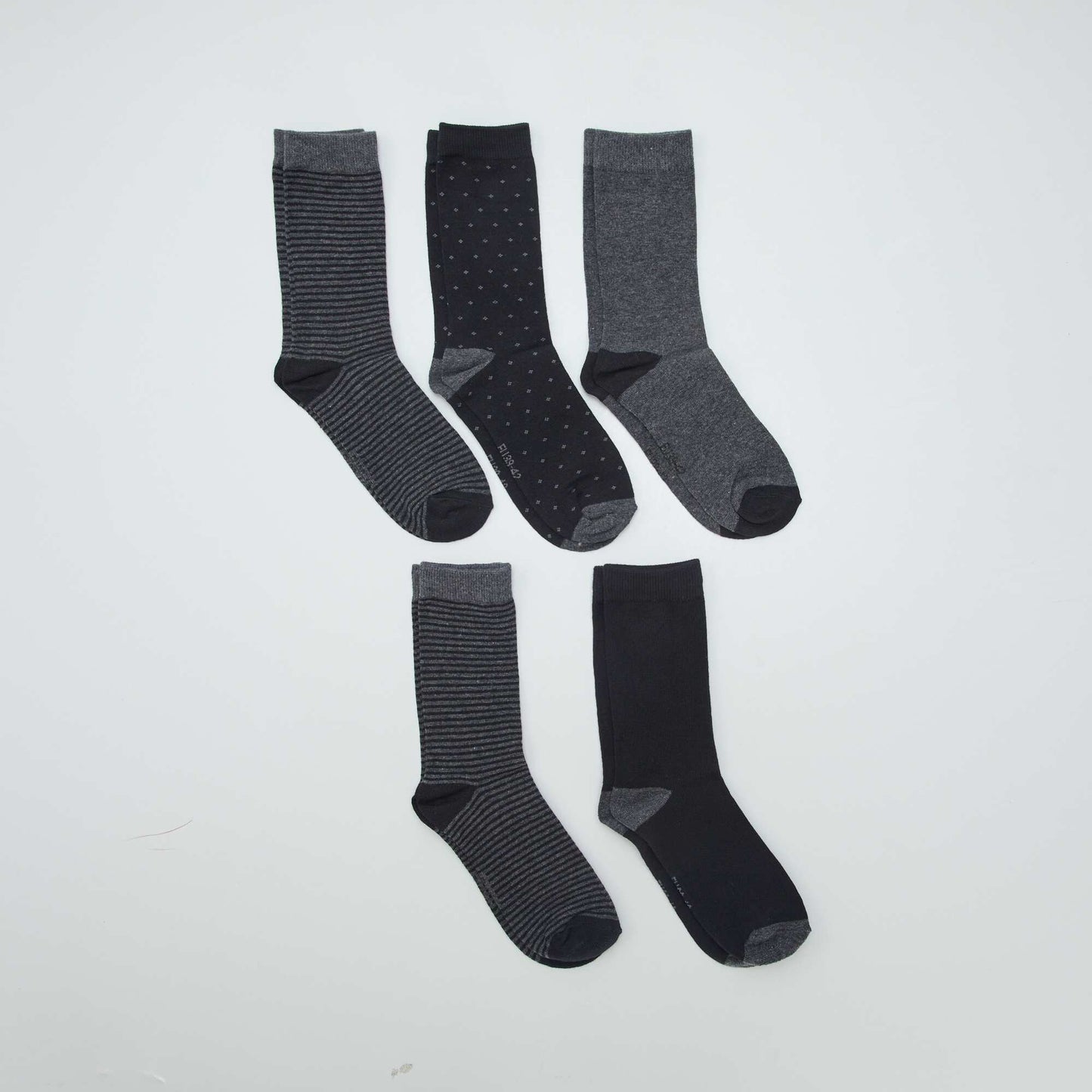 Lot de 5 paires de chaussettes fantaisies NOIR
