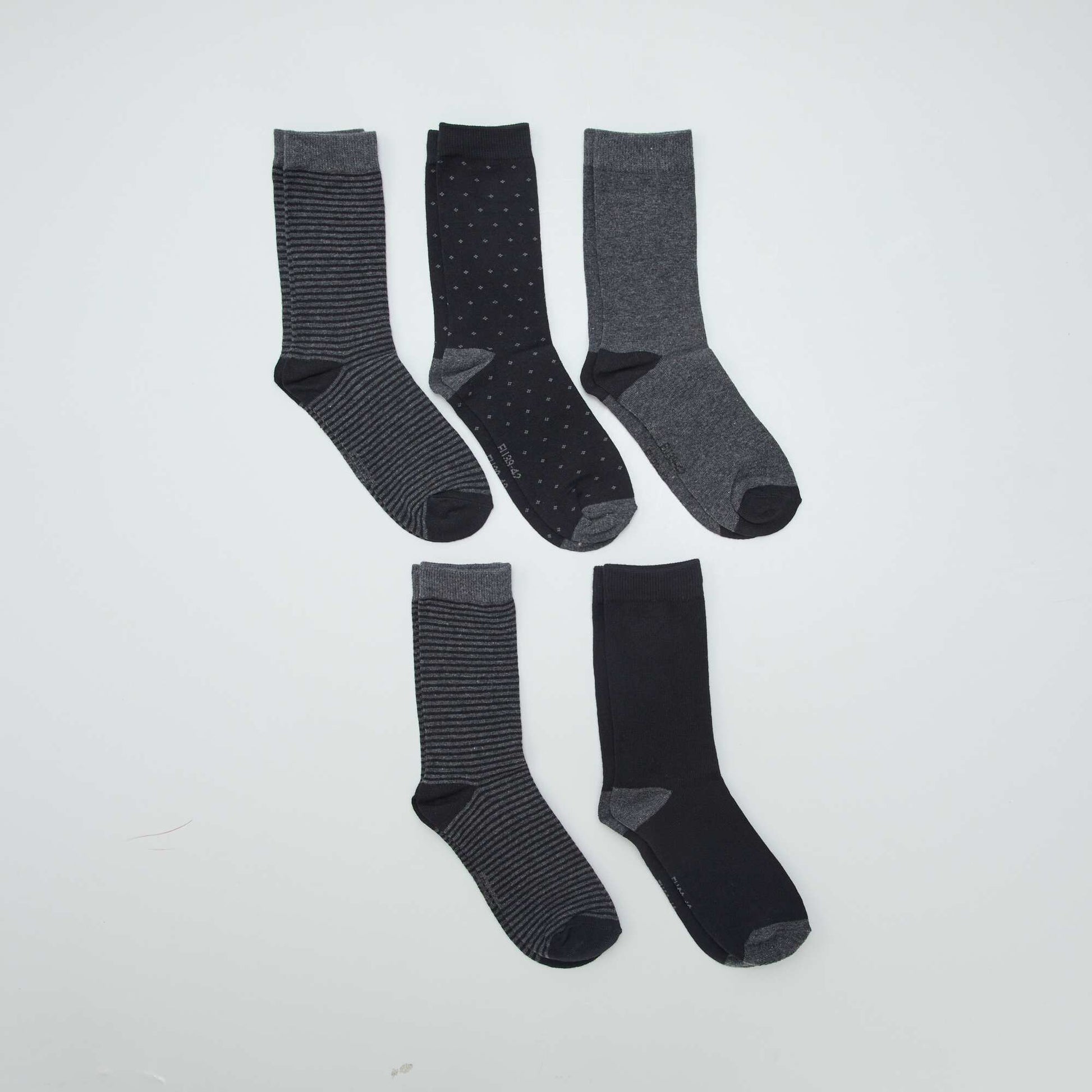 Lot de 5 paires de chaussettes fantaisies NOIR