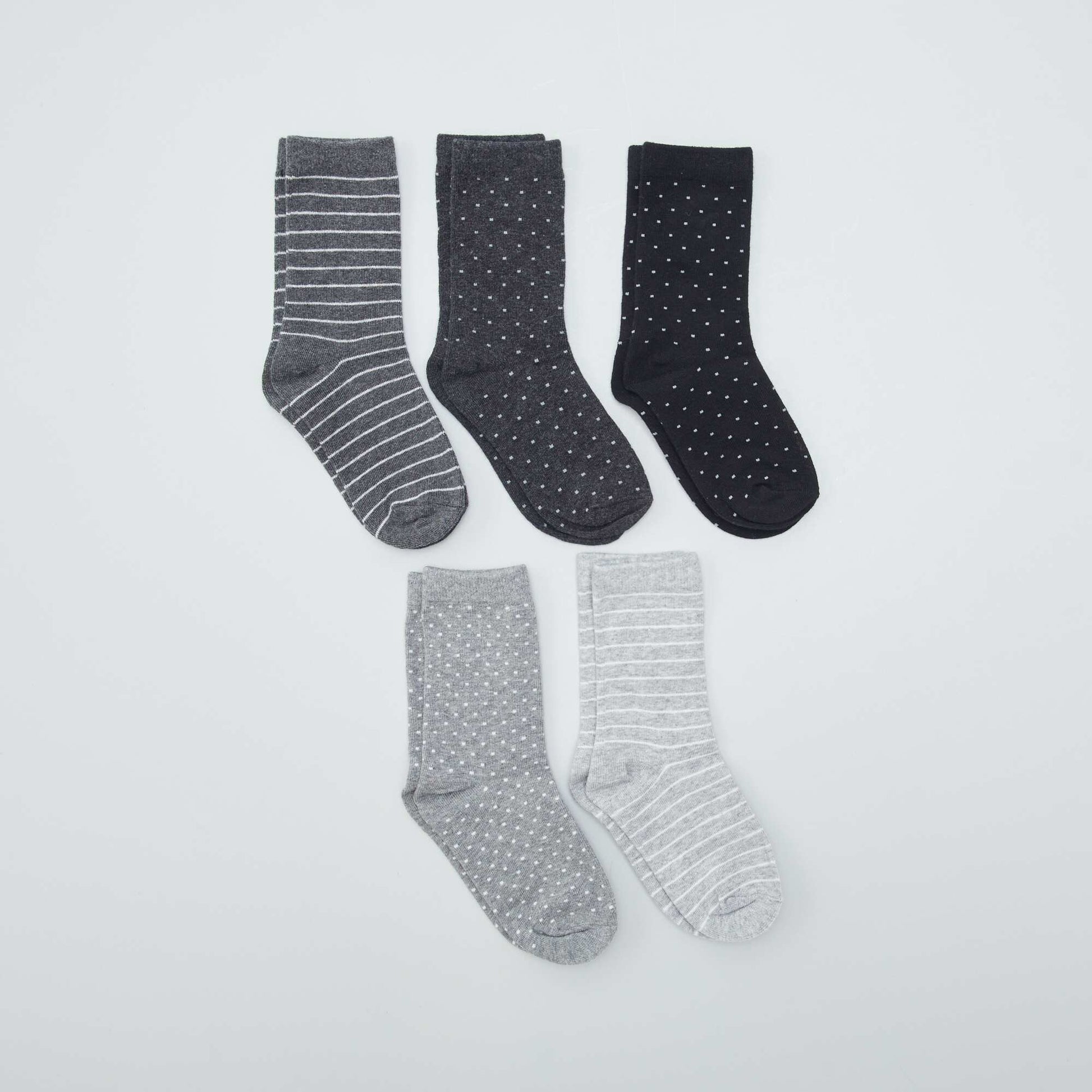 Lot de 5 paires de chaussettes GRIS