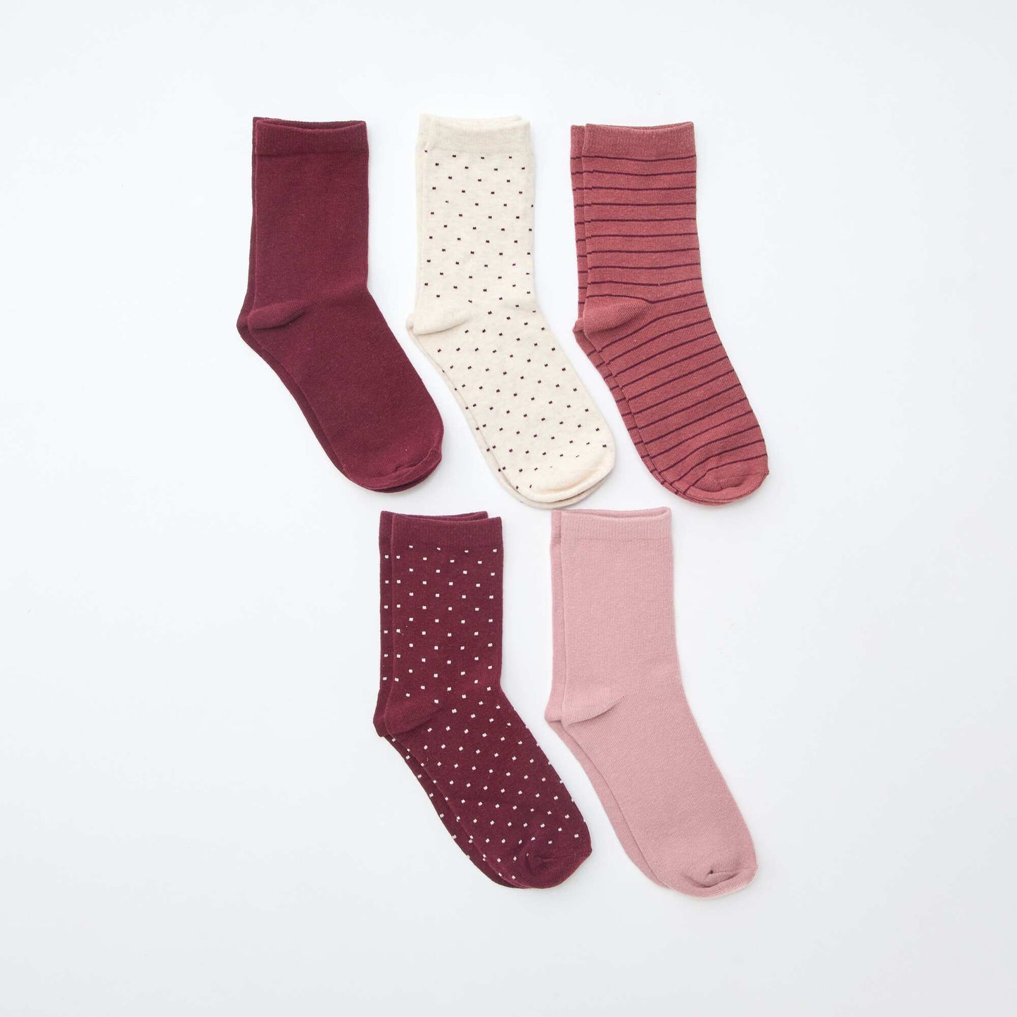 Lot de 5 paires de chaussettes ROUGE