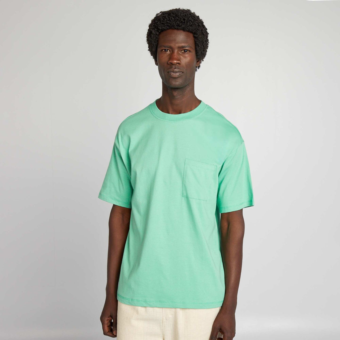 Tee-shirt uni à coupe large VERT
