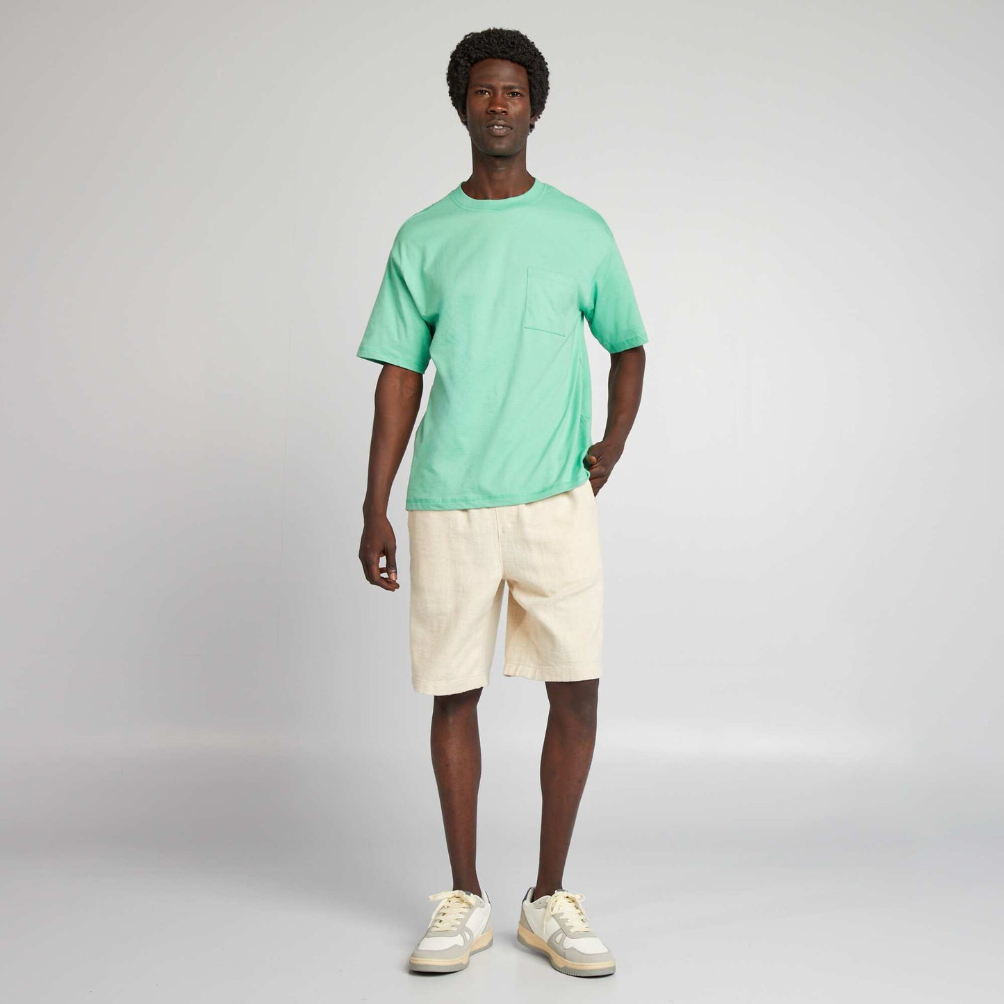 Tee-shirt uni à coupe large VERT