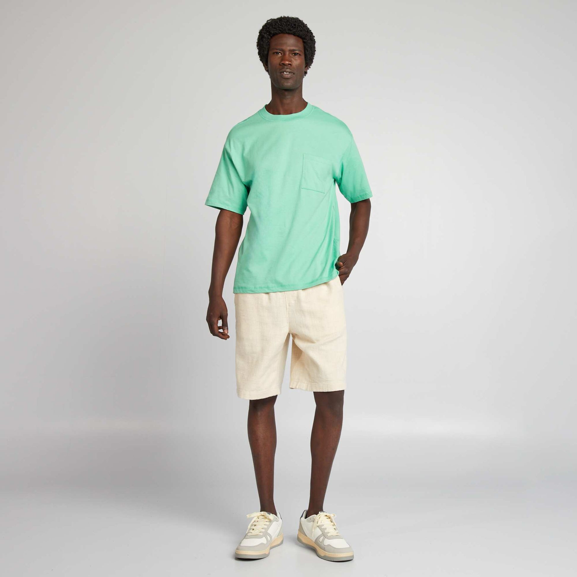 Tee-shirt uni à coupe large VERT