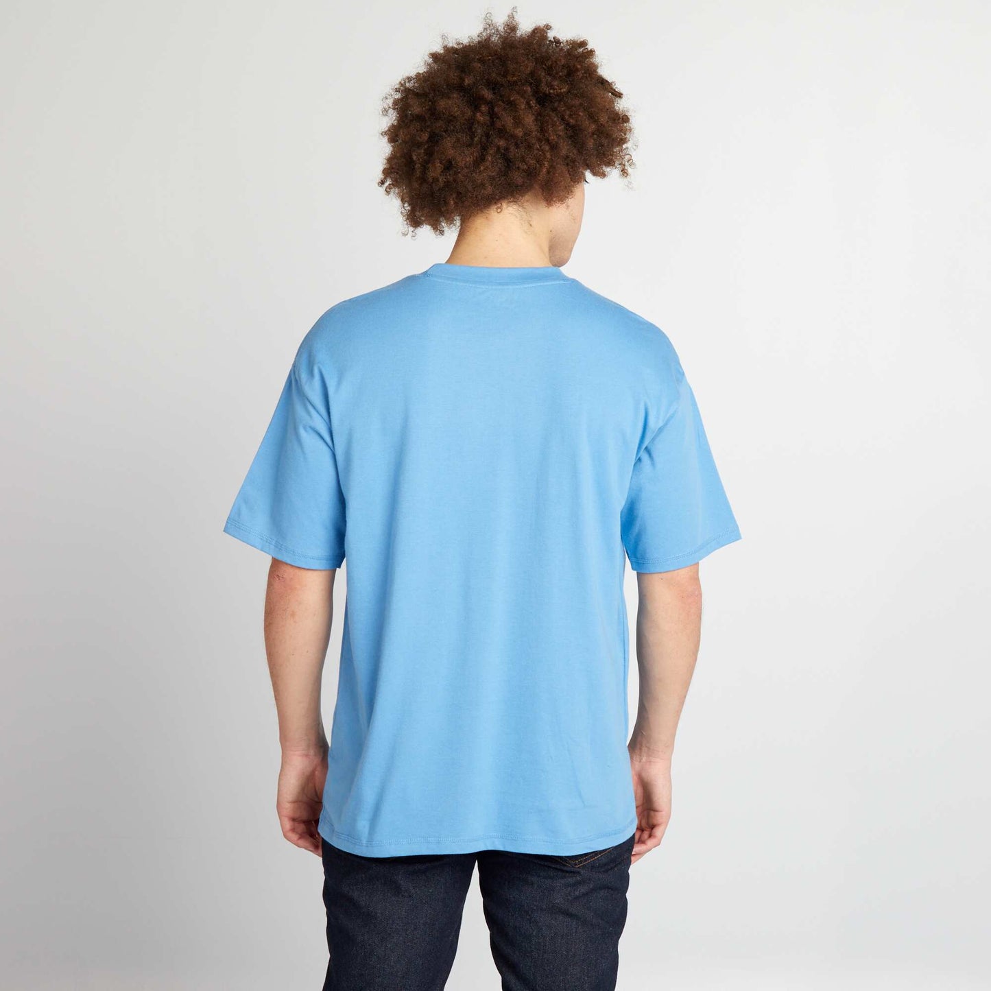 Tee-shirt uni à coupe large BLEU