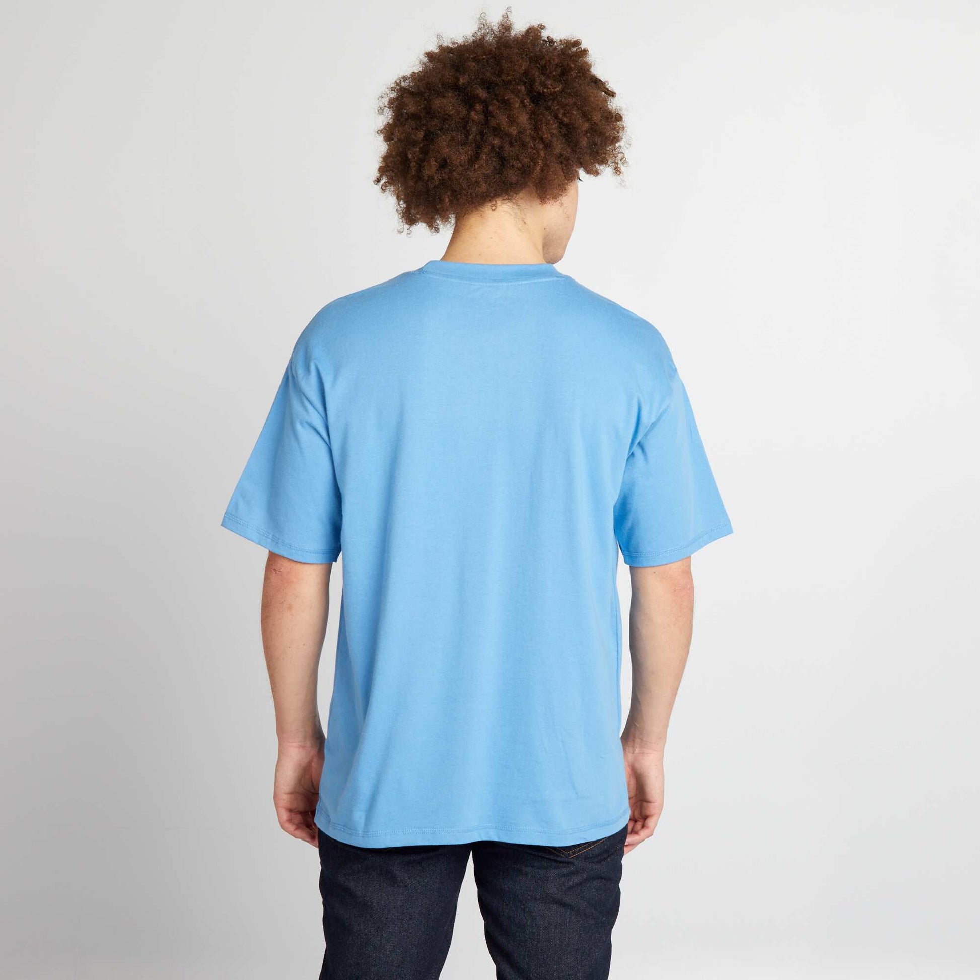 Tee-shirt uni à coupe large BLEU
