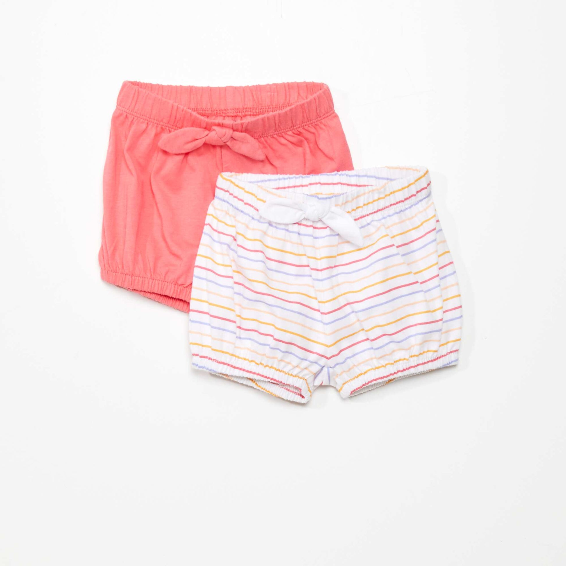 Lot de 2 shorts en coton ROSE/BLANC
