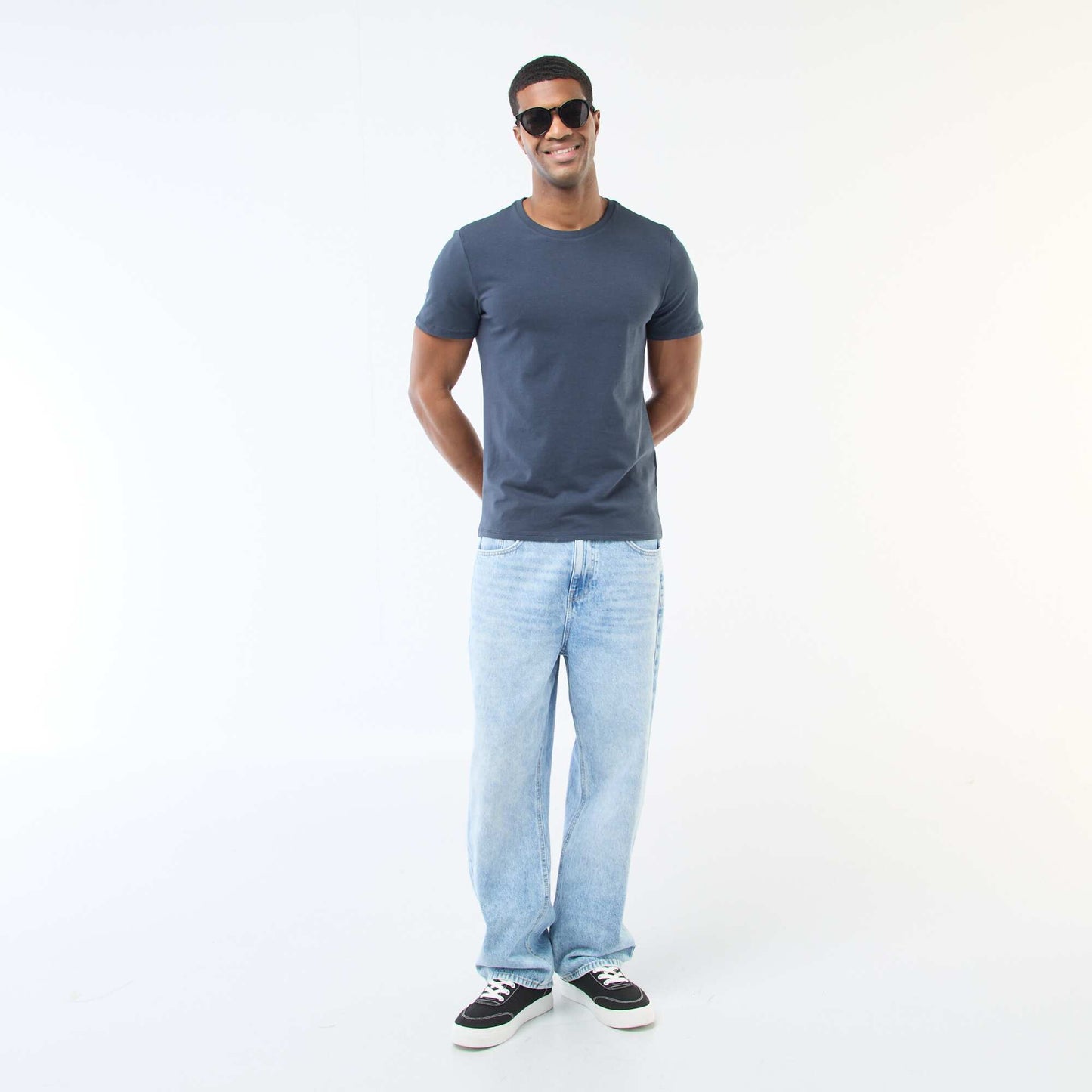 Tee-shirt uni - Slim fit BLEU