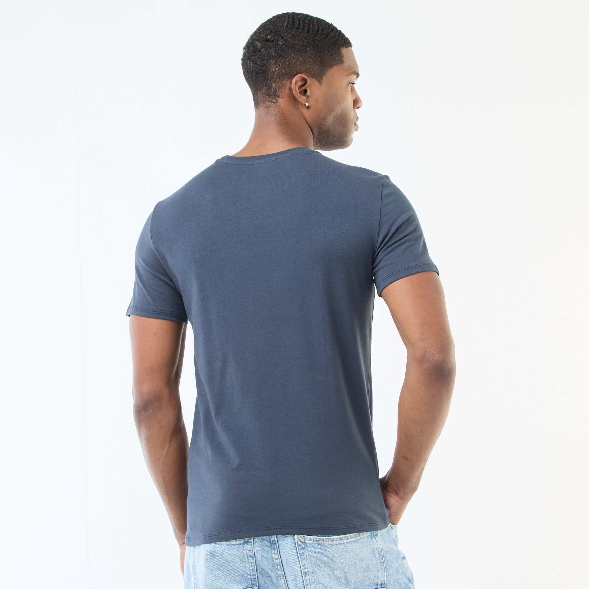 Tee-shirt uni - Slim fit BLEU