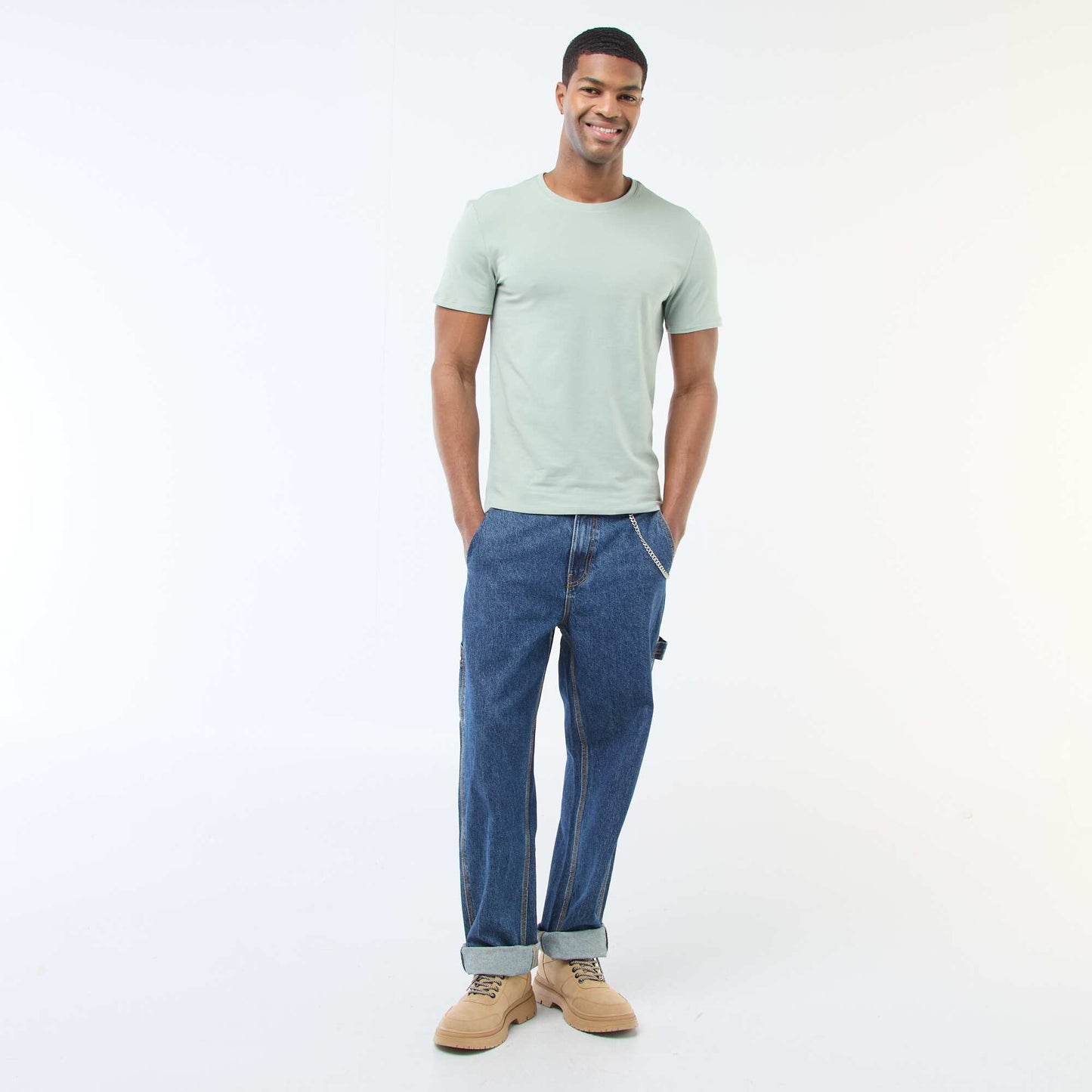 Tee-shirt uni - Slim fit VERT