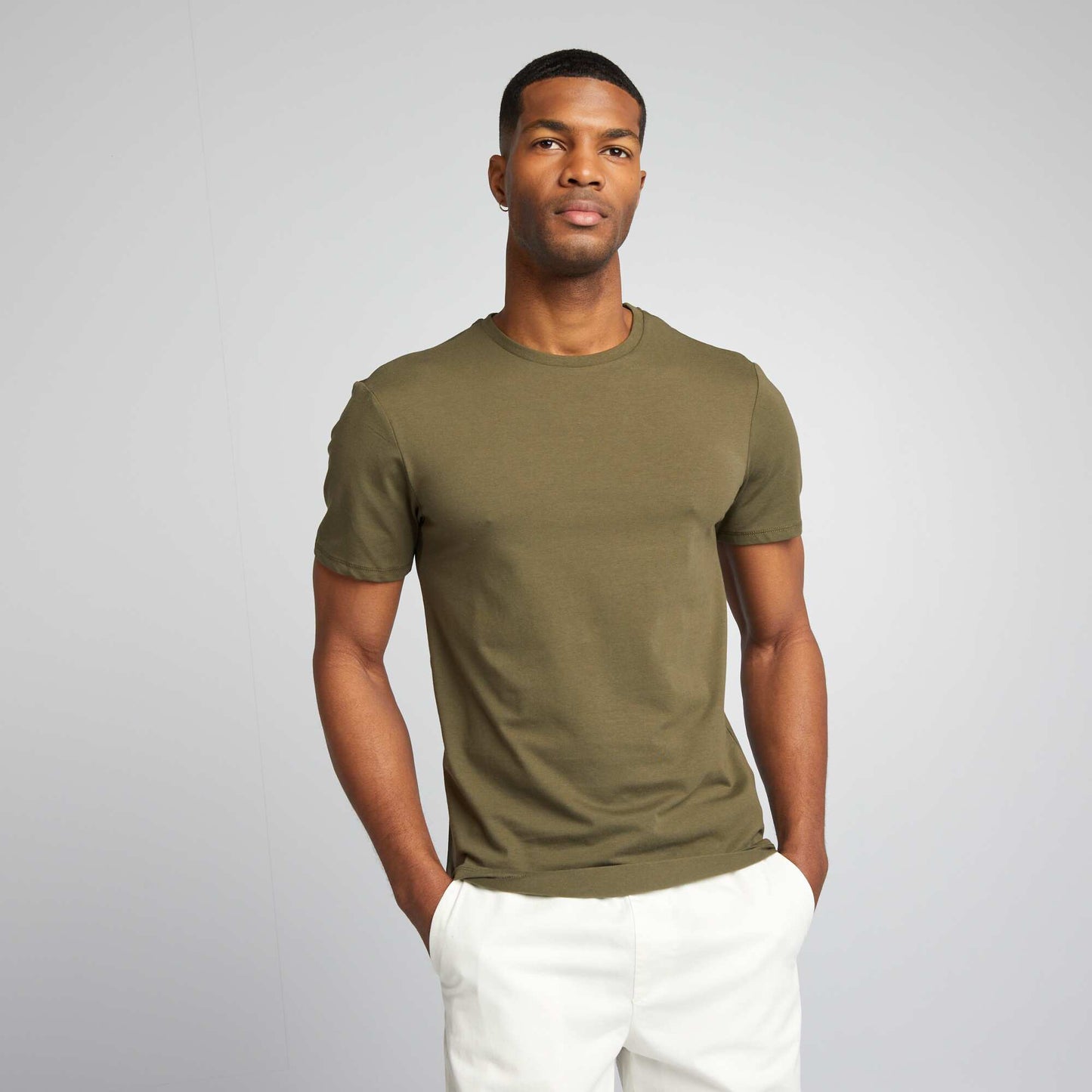 Tee-shirt uni - Slim fit KAKI