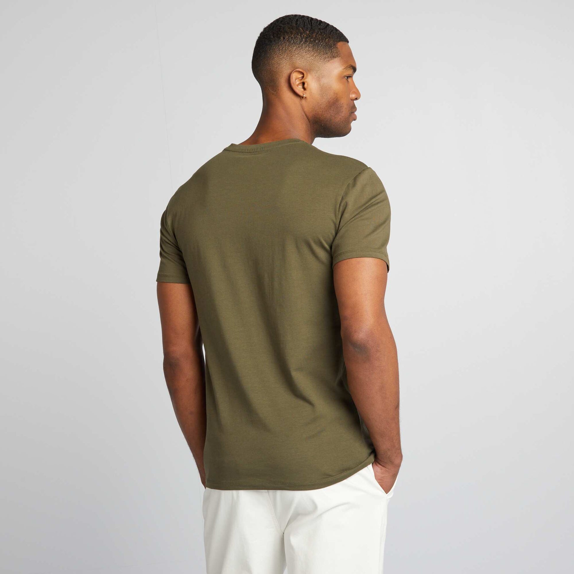 Tee-shirt uni - Slim fit KAKI