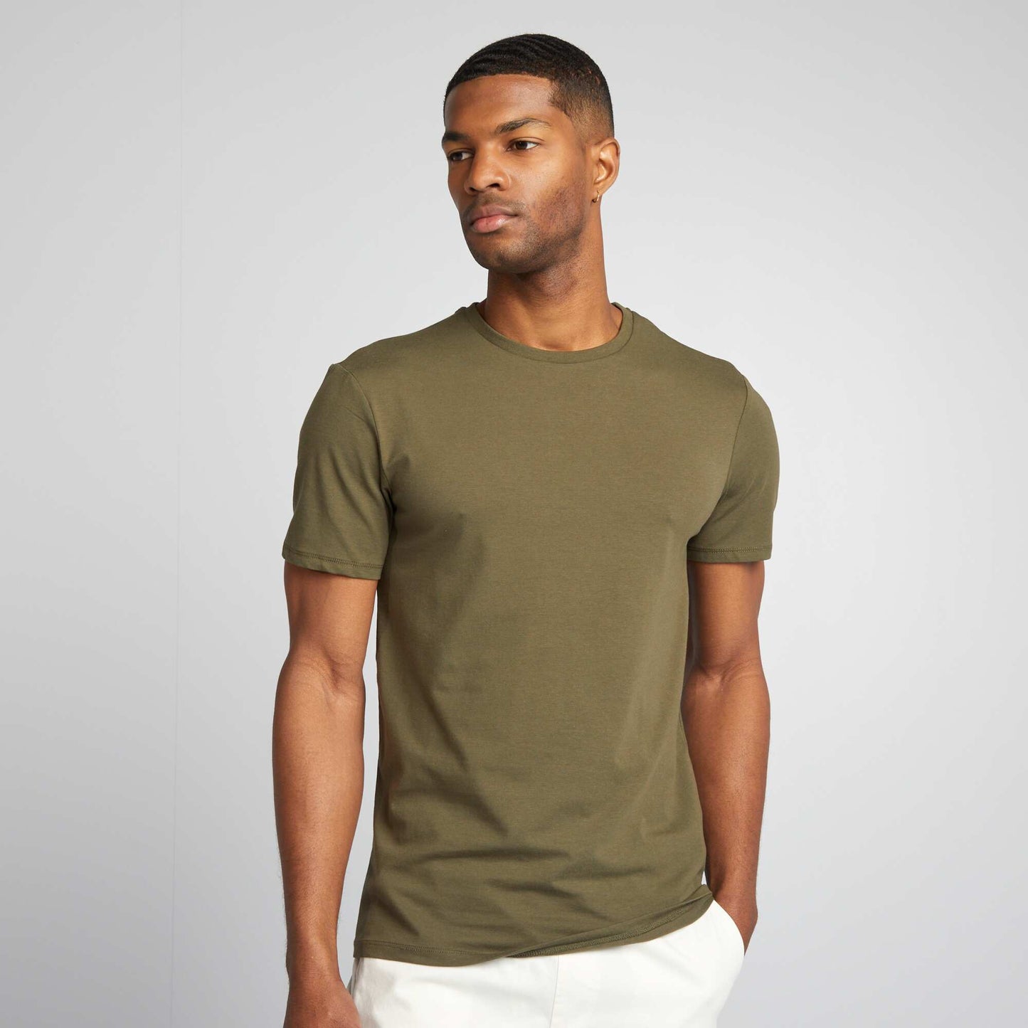 Tee-shirt uni - Slim fit KAKI