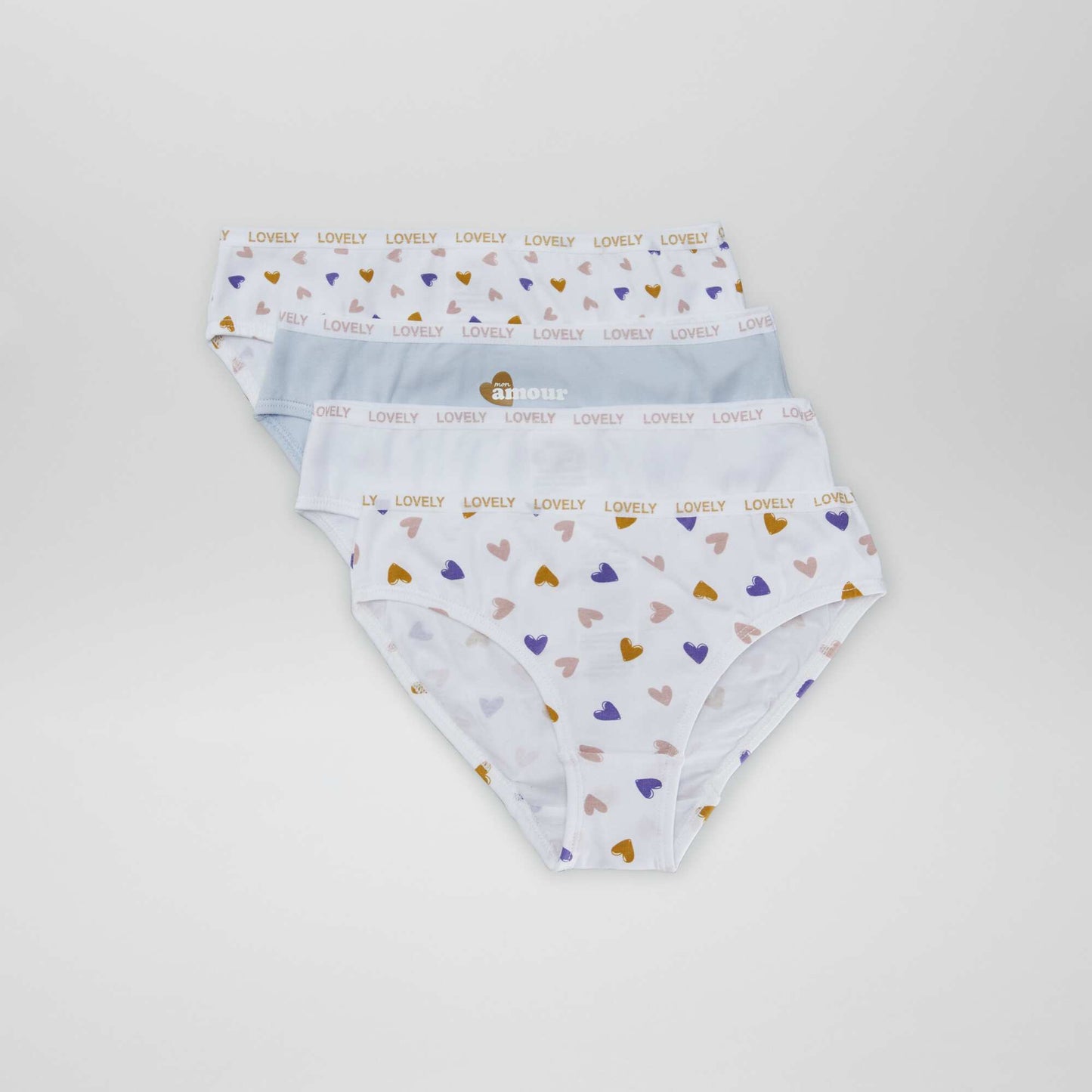 Lot de 4 culottes imprimées BLANC/BLEU