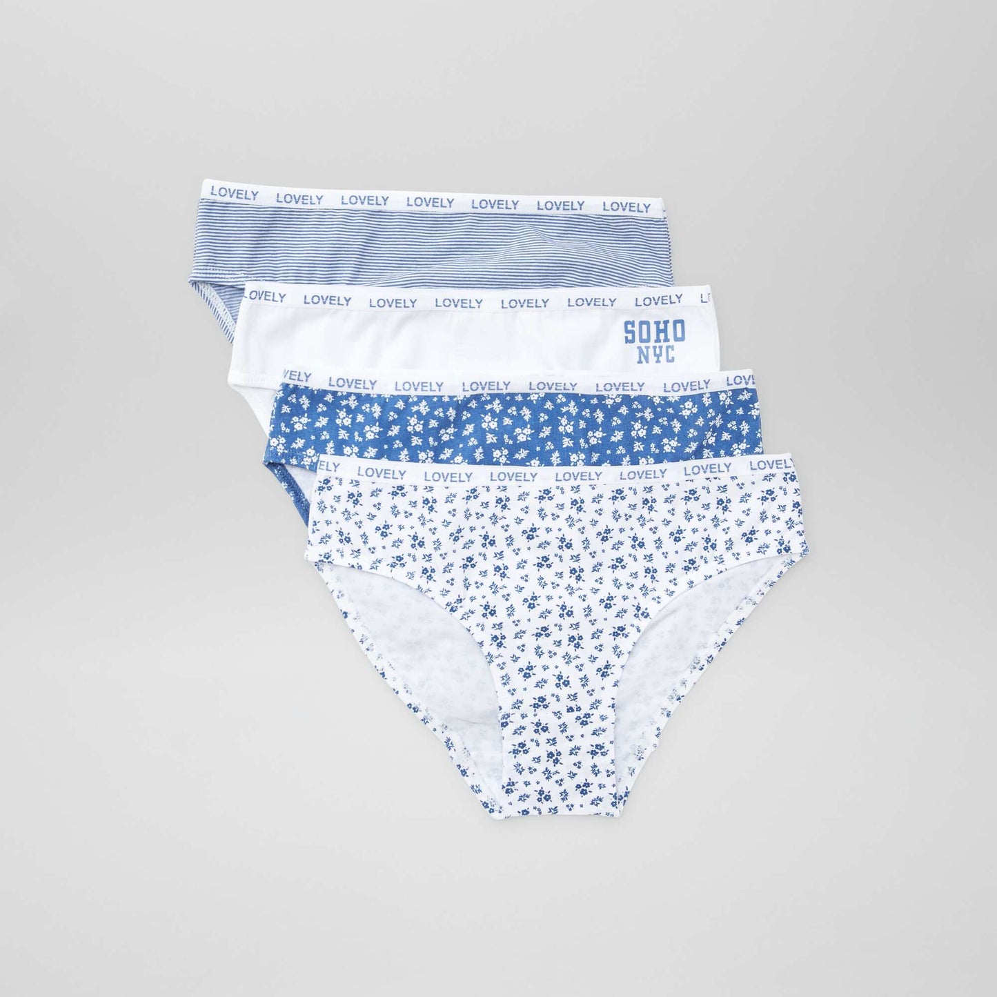 Lot de 4 culottes imprimées BLANC