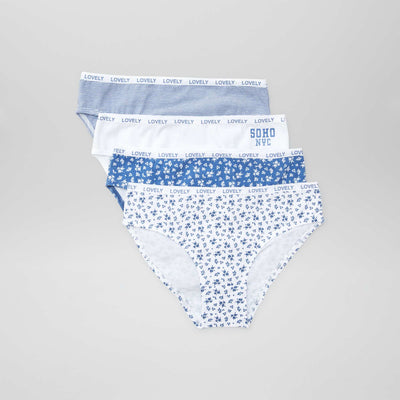 Lot de 4 culottes imprimées BLANC