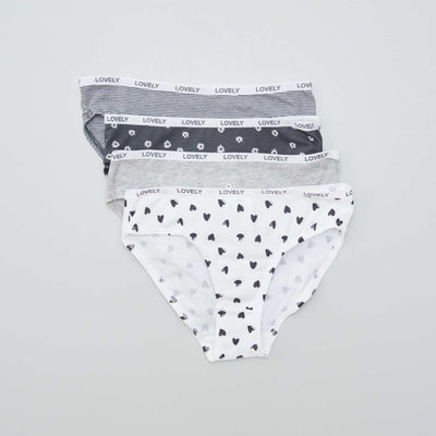 Lot de 4 culottes imprimées GRIS