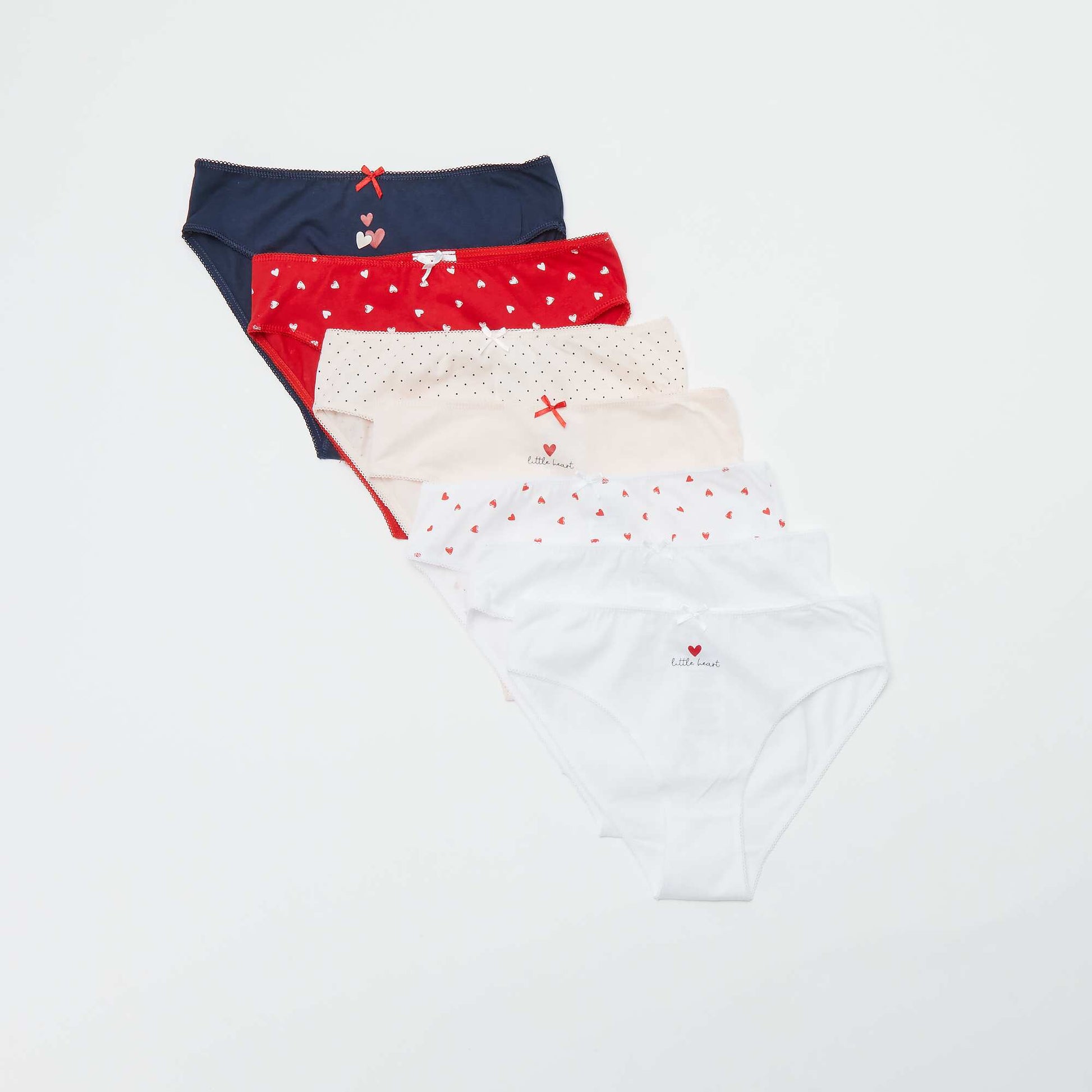 Lot de 7 culottes BLANC/ROSE/ROUGE