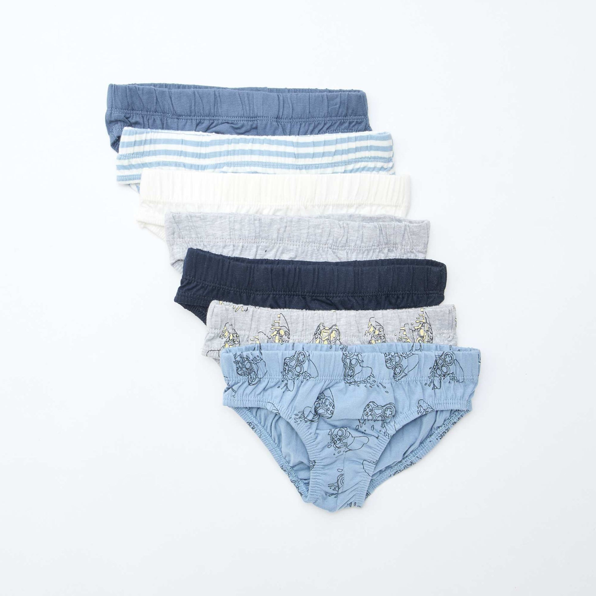 Lot de 7 slips imprimés GRIS