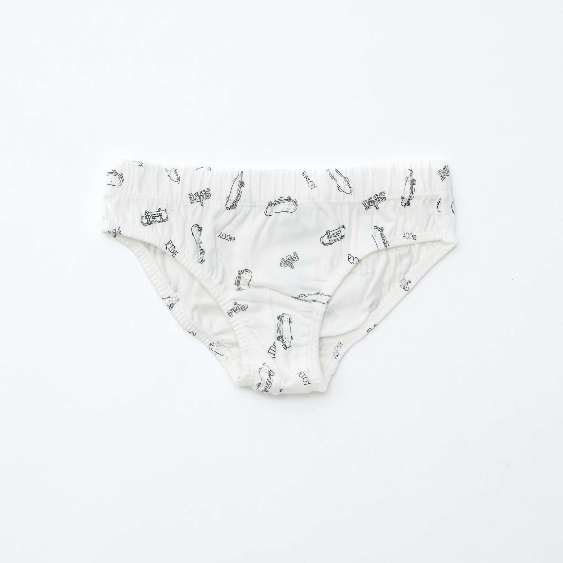Lot de 7 slips imprimés BLANC
