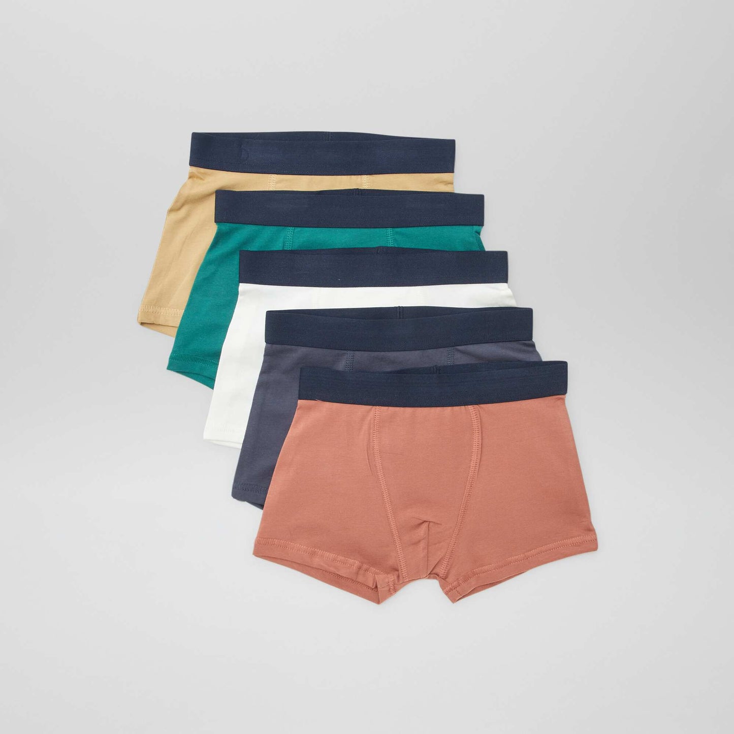 5 boxers unis BLANC