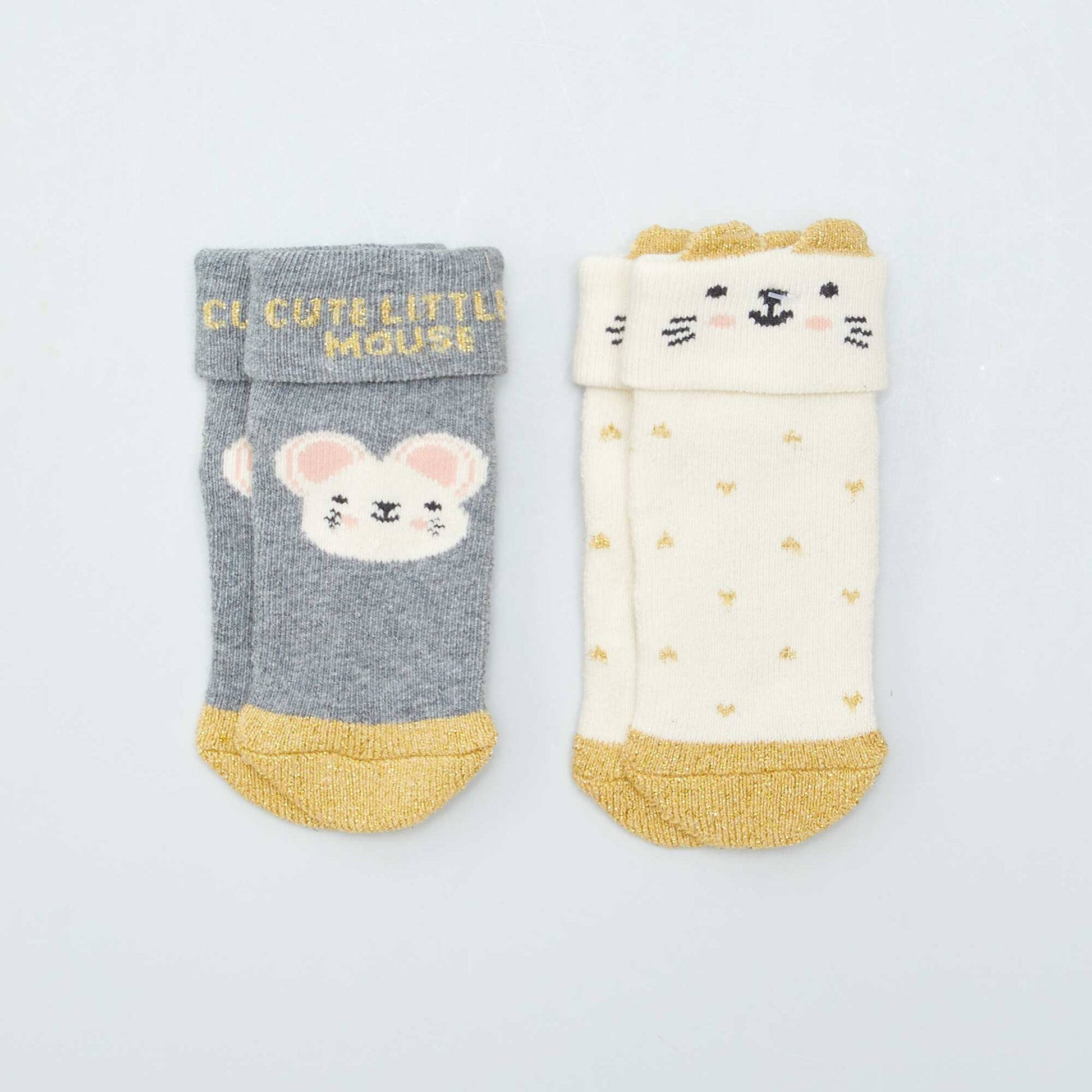 Lot de 2 paires de chaussettes BEIGE
