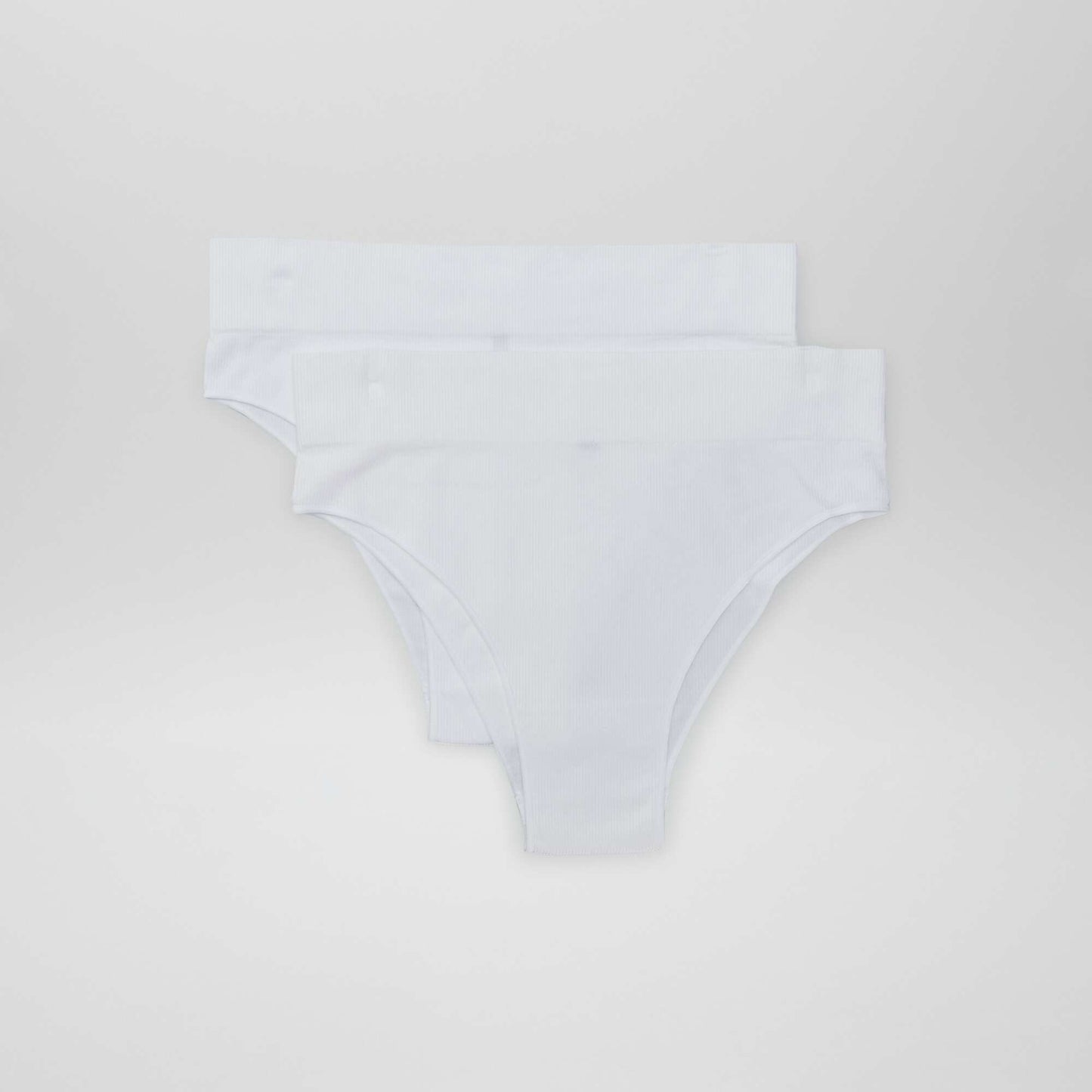 Lot de 2 tangas côtelés sans couture BLANC