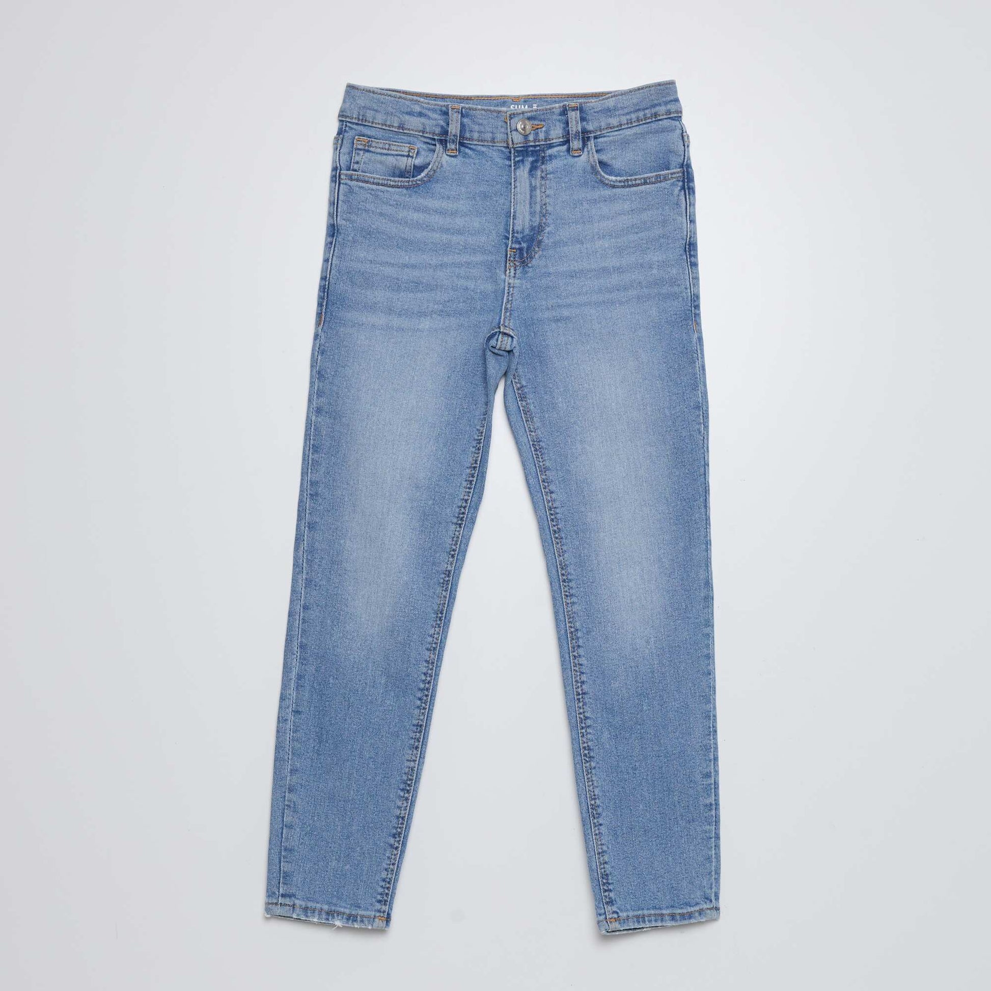 Jean slim taille ajustable BLEU CLAIR