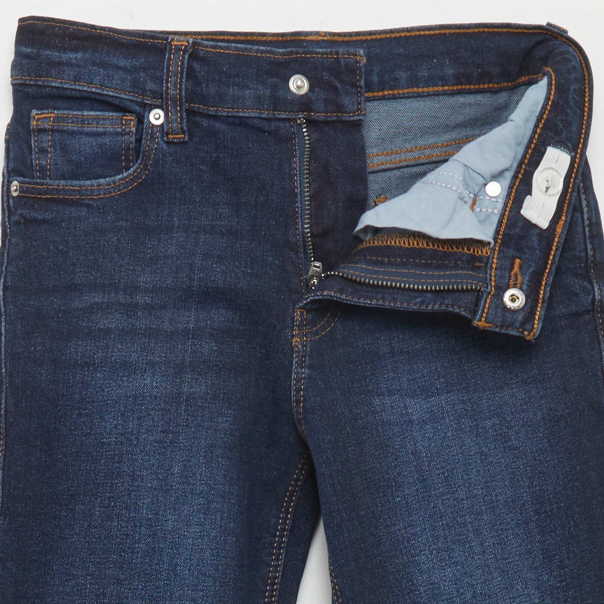 Jean slim taille ajustable BLEU