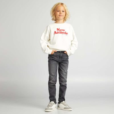 Jean slim taille ajustable NOIR